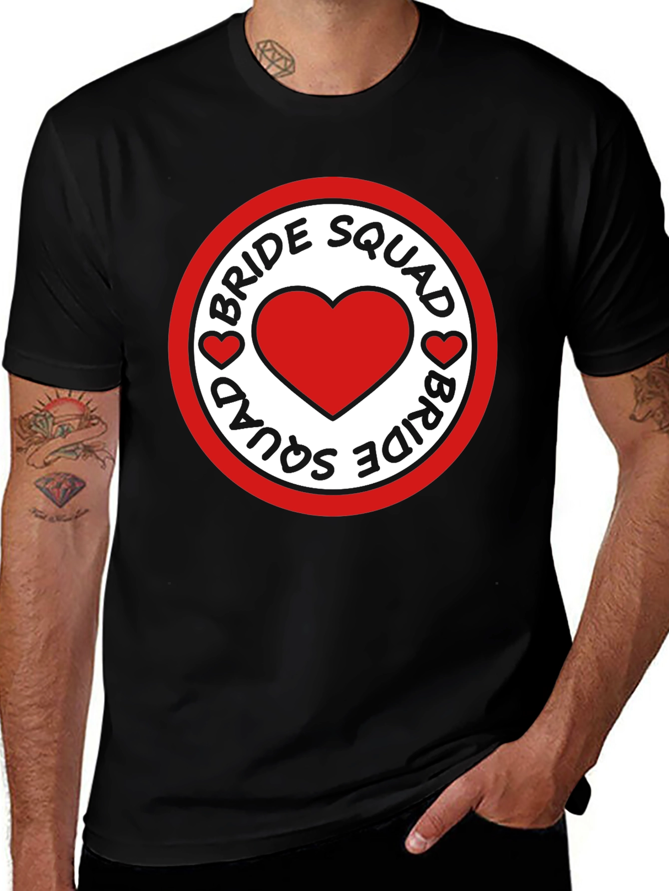 Bride Squad T-Shirt Heart Graphic