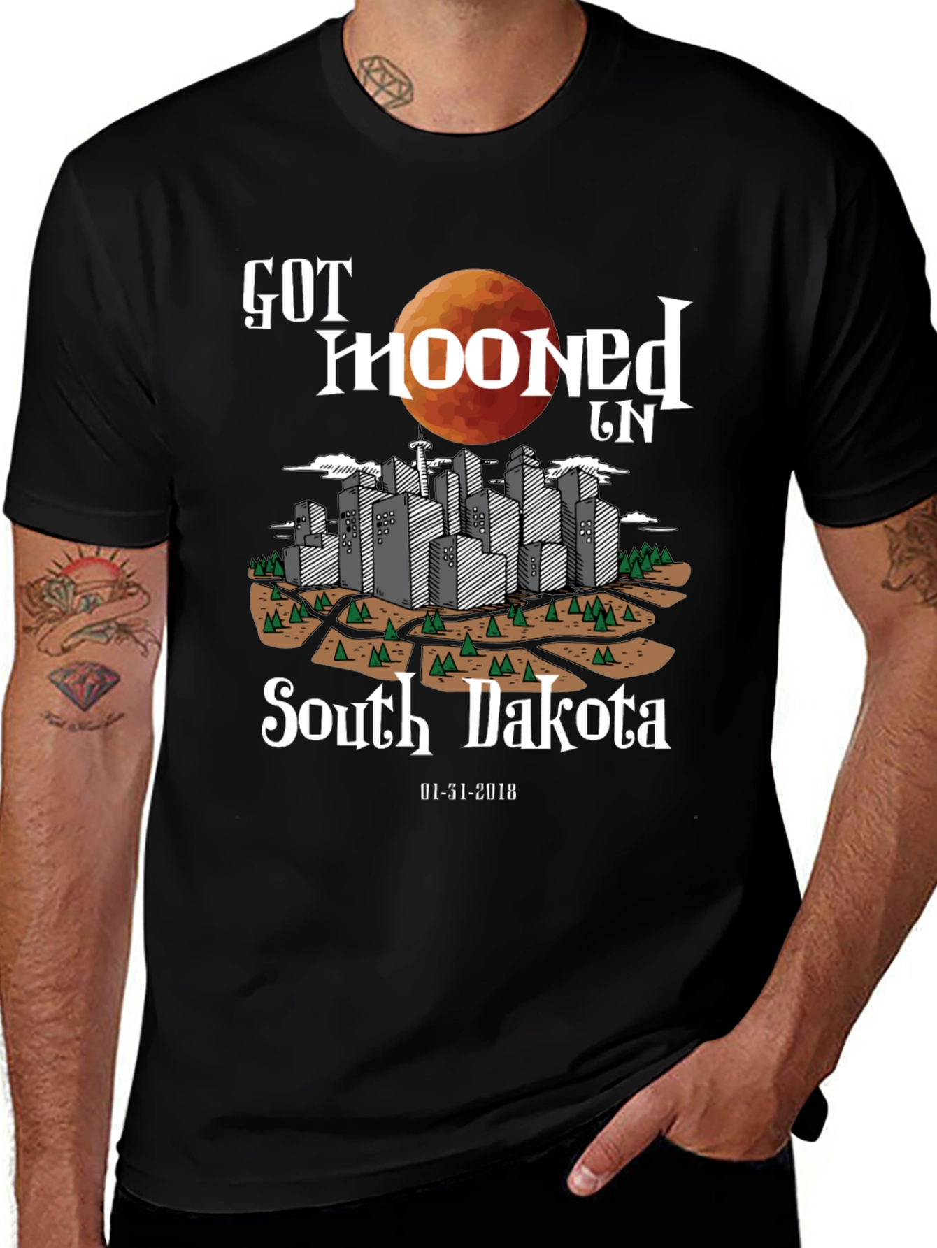 Variant 19 of Got Mooned in South Dakota Tee