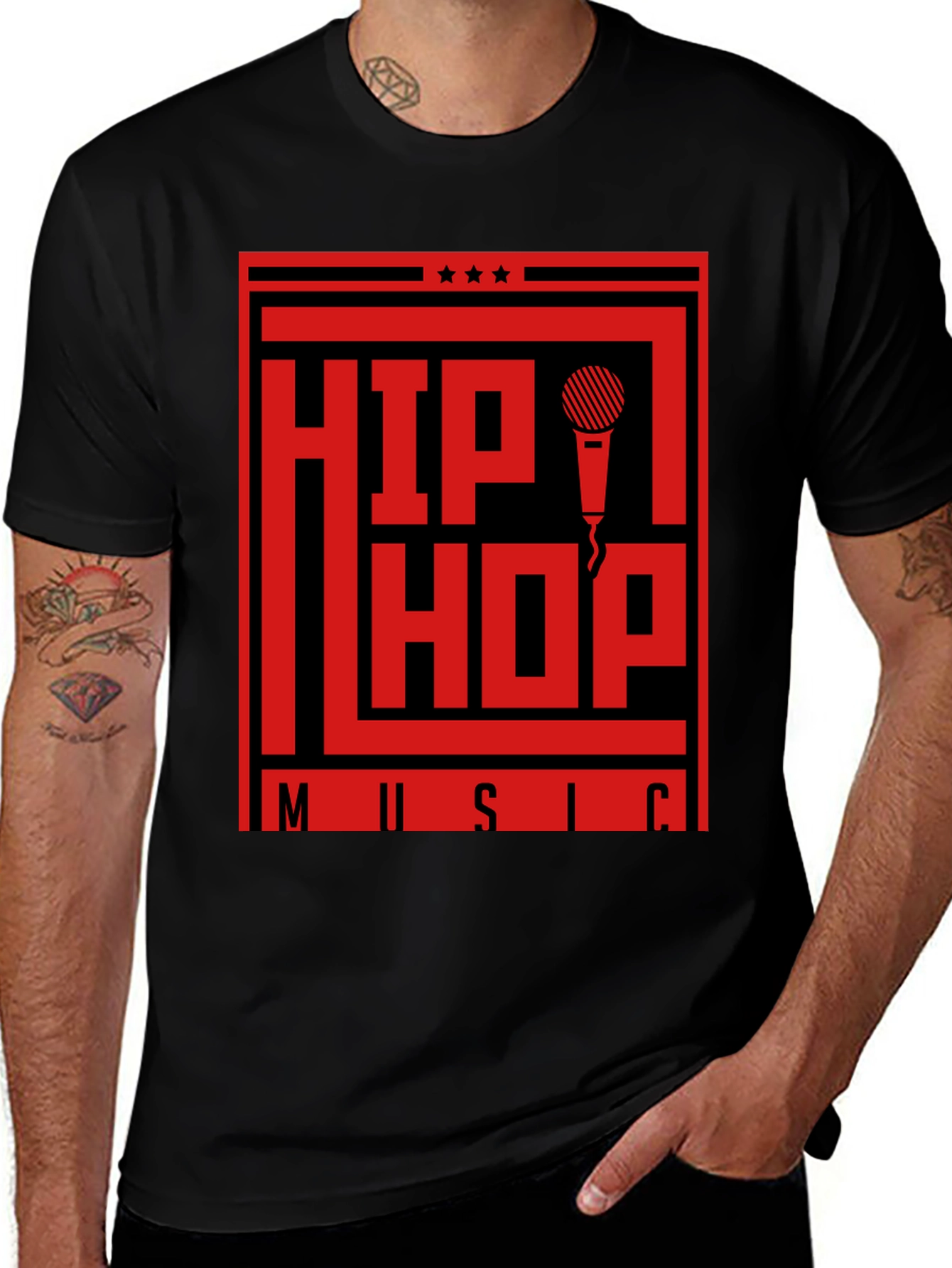 Variant 21 of Hip Hop Music Graphic Tee - Black