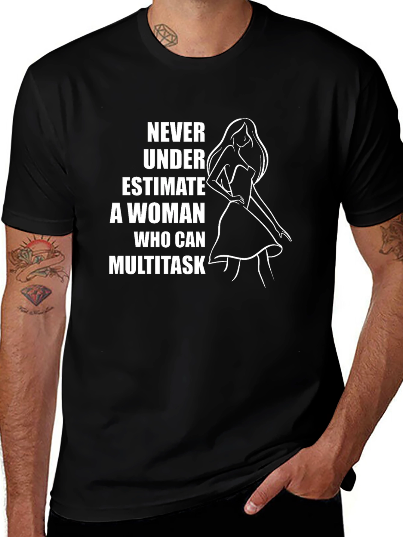 Variant 10 of Multitasking Woman Graphic Tee - Black