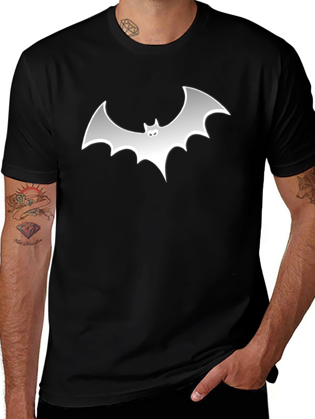 Variant 13 of Bat Graphic Black T-Shirt