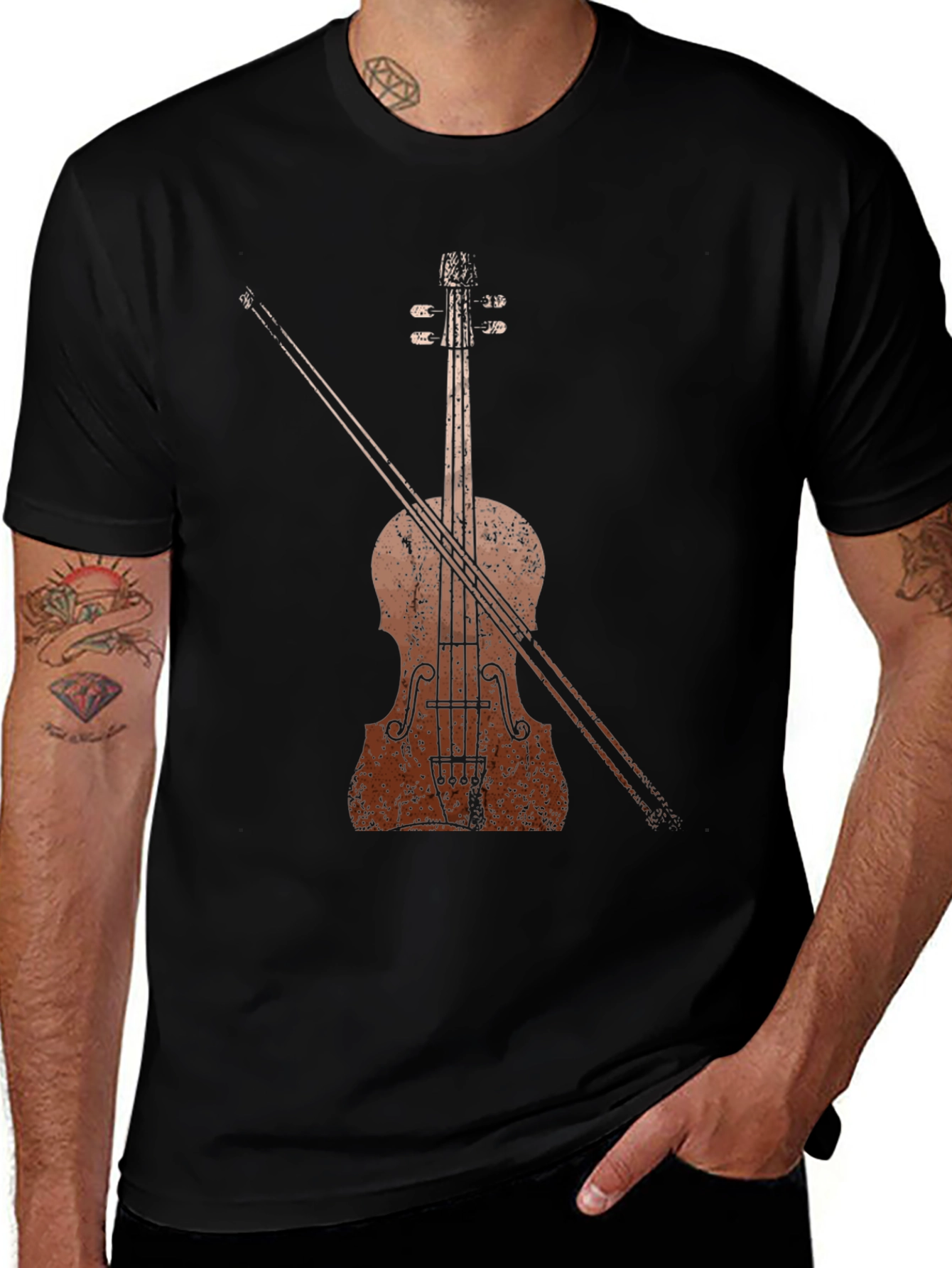 Variant 18 of Violin Graphic T-Shirt - Musical Instrument Tee