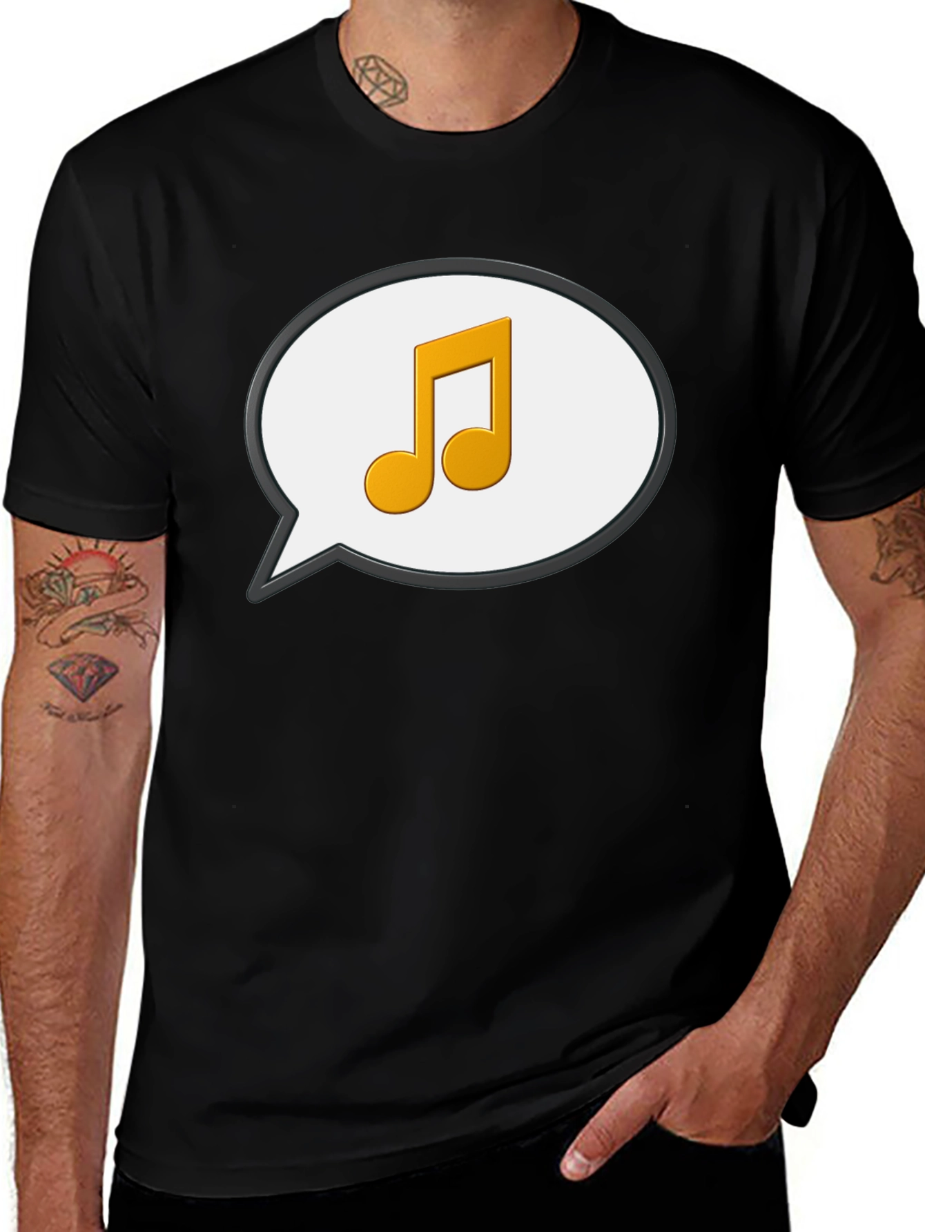 Variant 23 of Musical Note Speech Bubble T-Shirt
