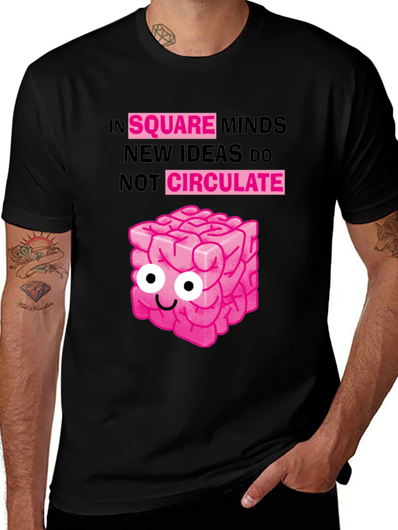 Variant 25 of Square Minds Graphic Tee - Unique Brain Design