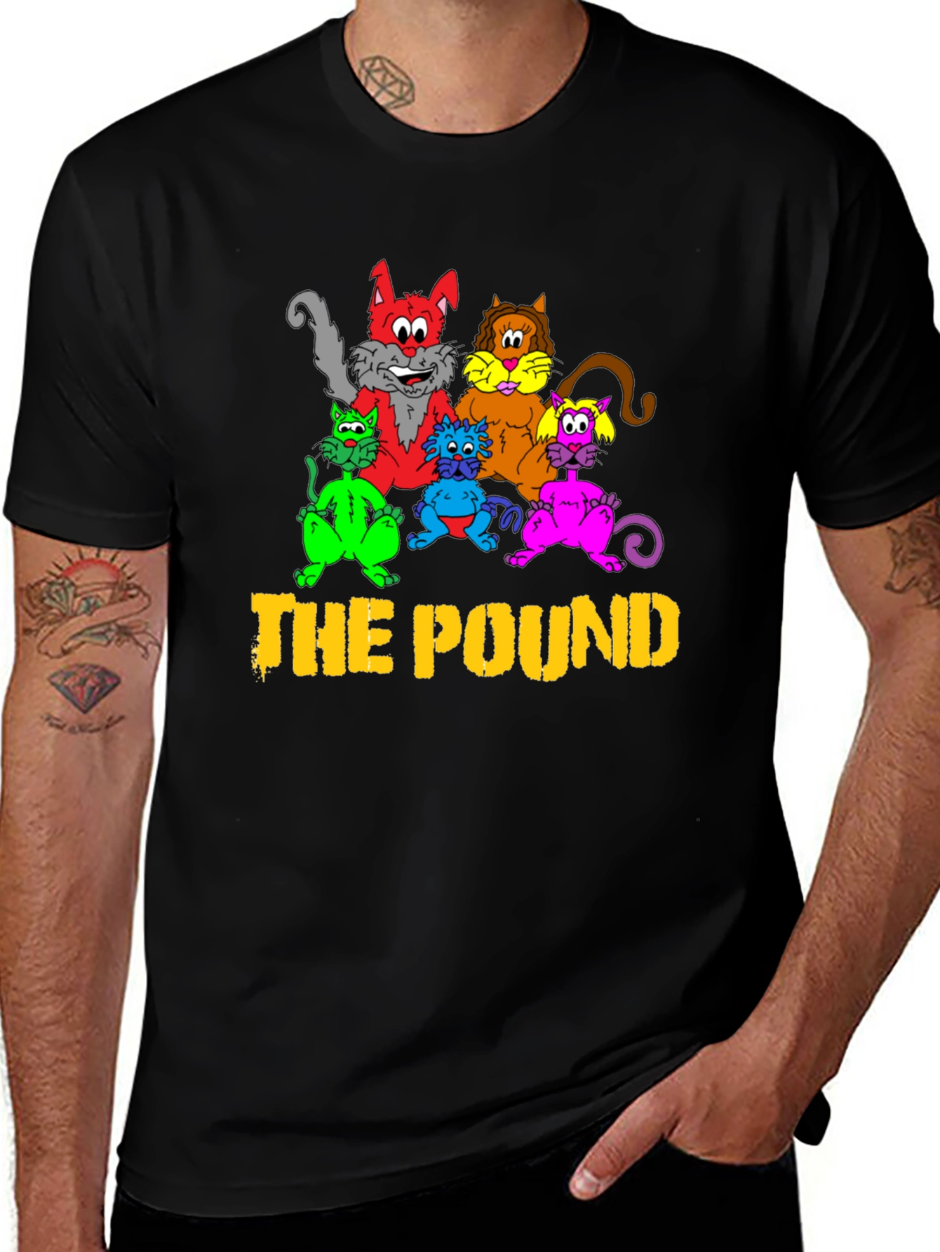 Variant 6 of The Pound Cats Graphic T-Shirt - Black