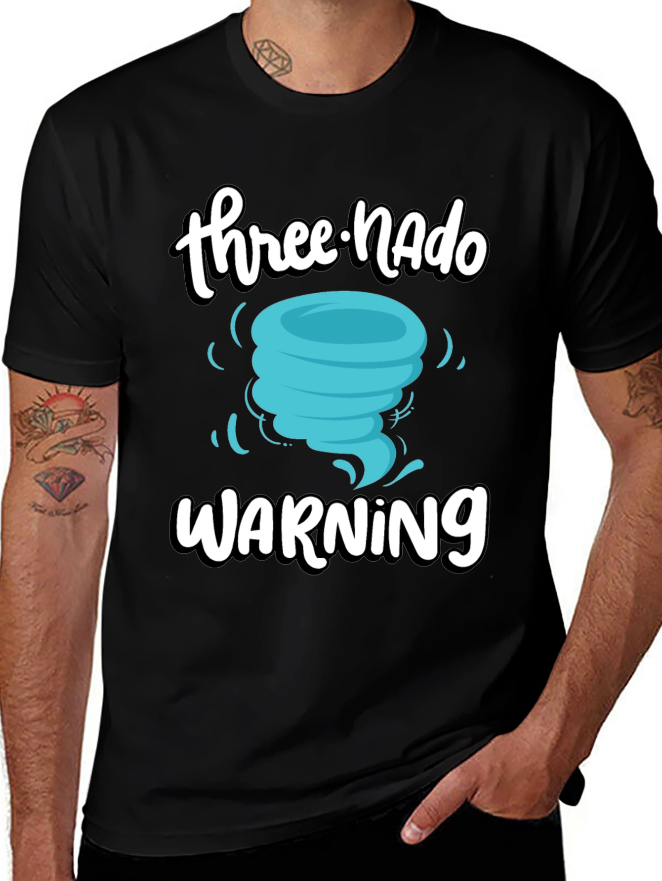 Variant 3 of Three-Nado Warning T-Shirt - Fun Birthday Tee