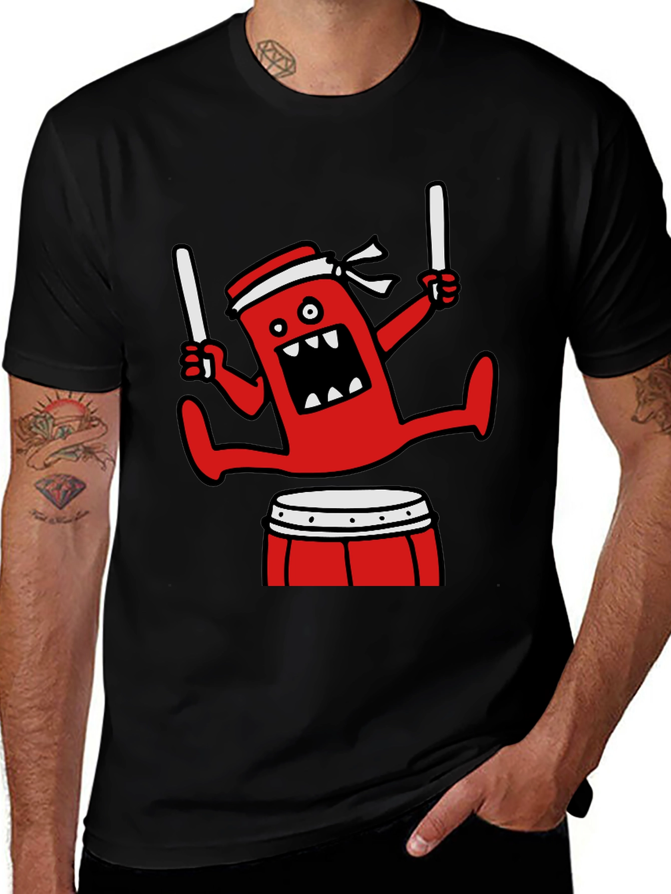 Variant 12 of Cartoon Drummer Graphic T-Shirt