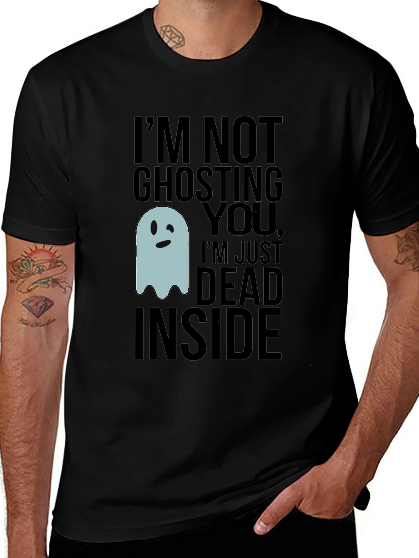 Variant 9 of Funny Ghosting Dead Inside Graphic T-Shirt
