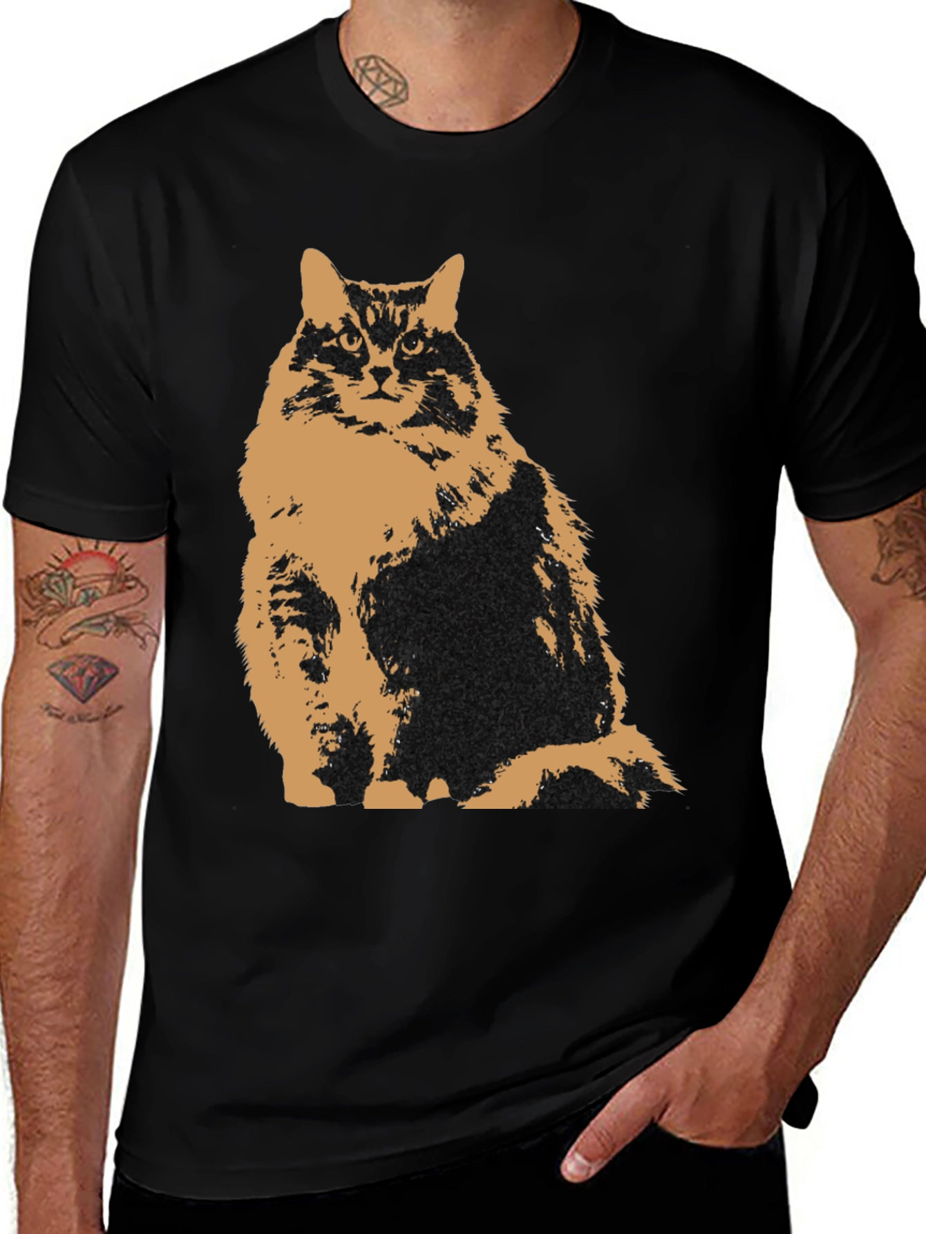 Black Cat Graphic Tee - Mens Black T-Shirt main image