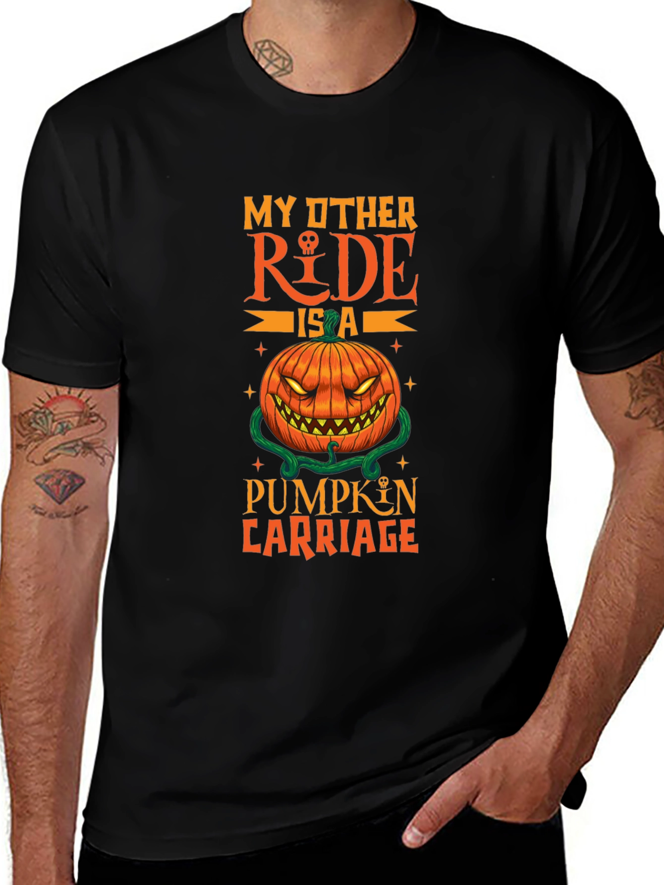 Variant 12 of Halloween Pumpkin Carriage T-Shirt