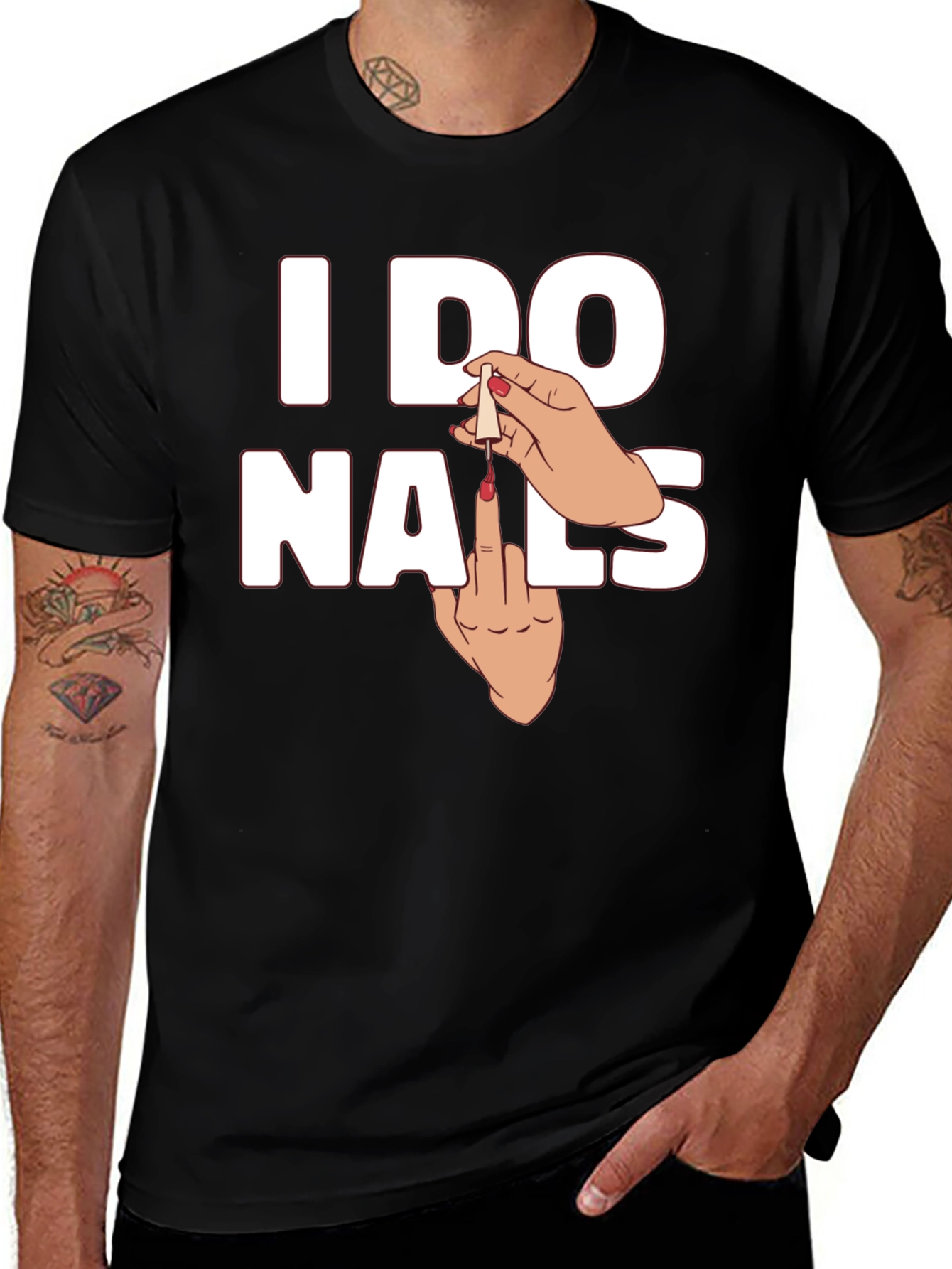 Variant 6 of I DO NAILS Funny Graphic T-Shirt