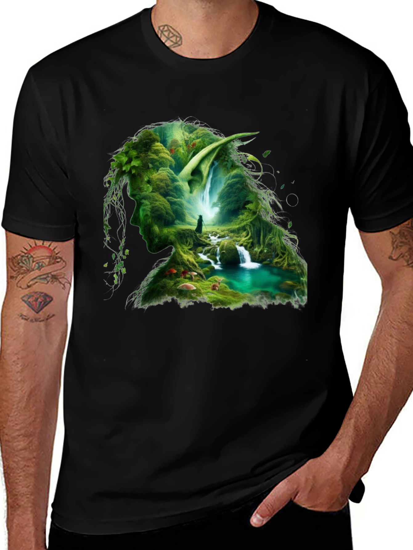Nature Elf T-Shirt - Forest Cascade Design
