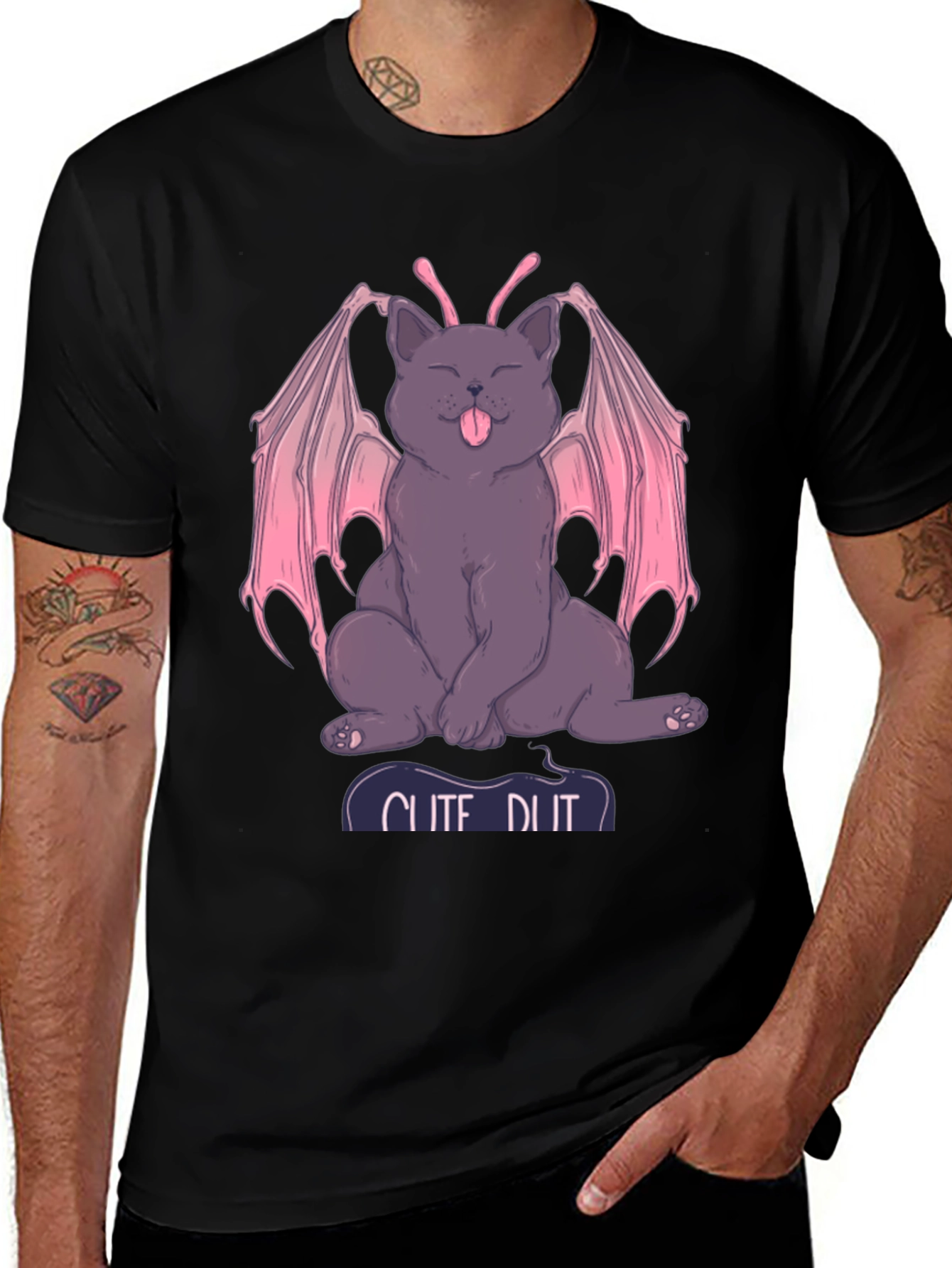 Variant 9 of Cute Devil Cat Tee - Funny Graphic T-Shirt