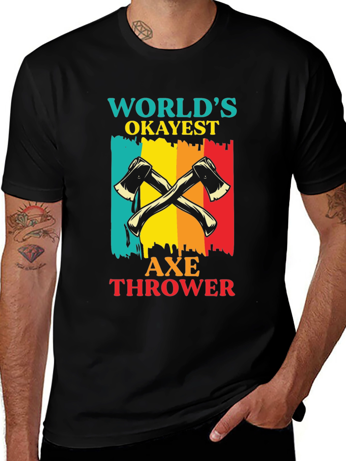 Variant 9 of World's Okayest Axe Thrower T-Shirt