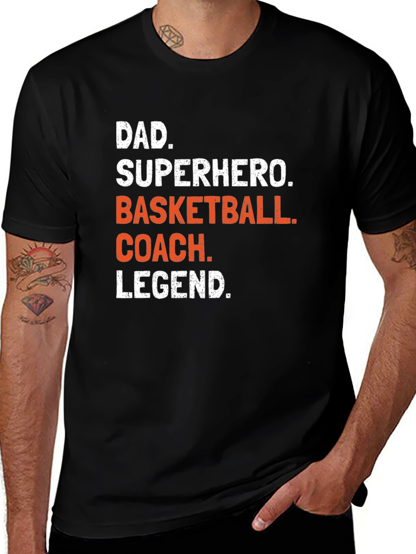 Variant 25 of Dad Superhero Basketball Coach Legend T-Shirt
