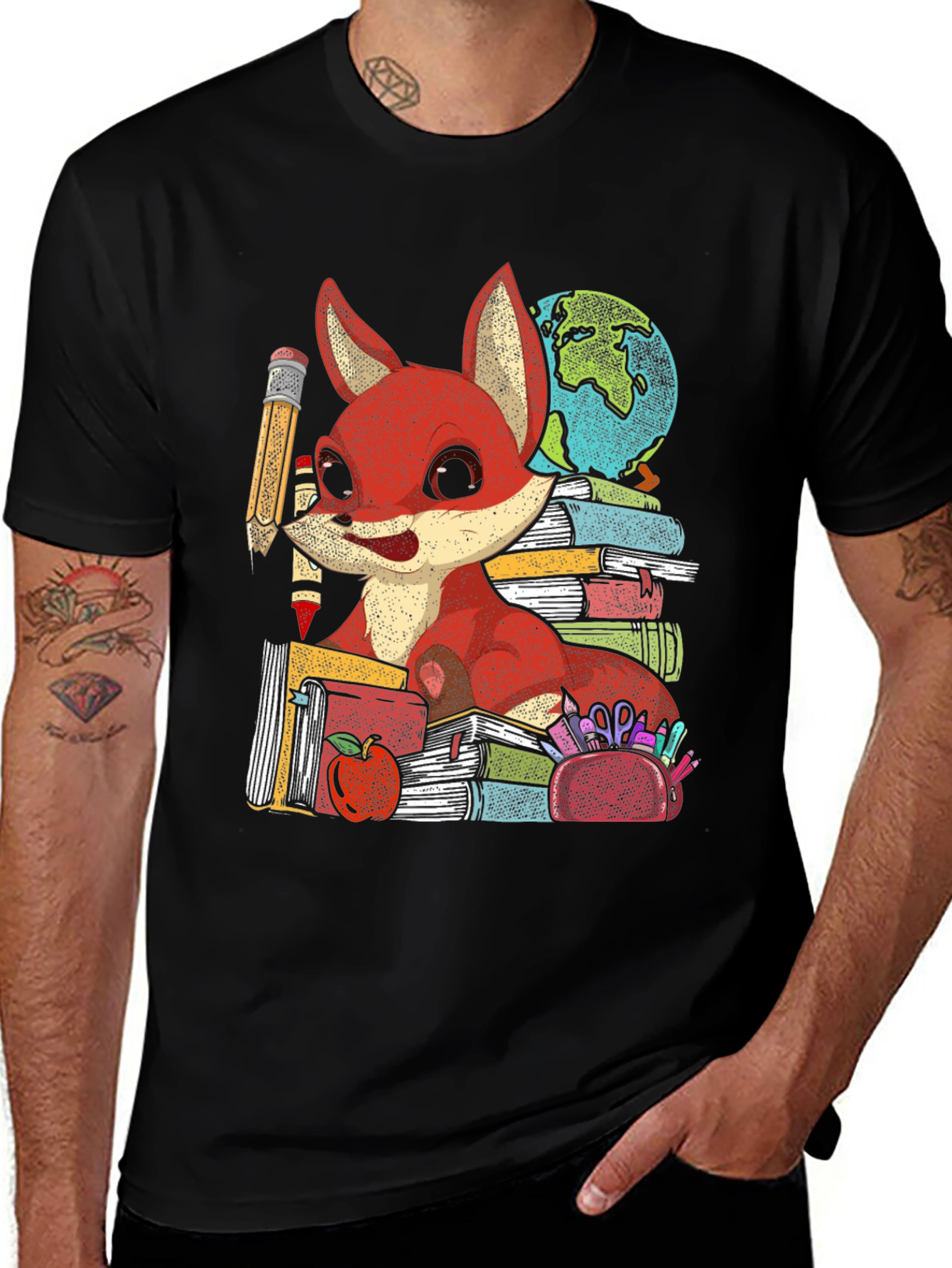 Variant 28 of Fox Teacher T-Shirt: Back to School Style