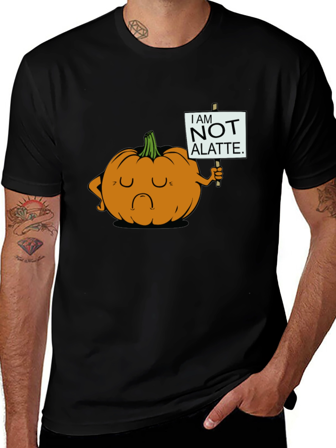 Variant 5 of Sad Pumpkin Protest T-Shirt - Not a Latte!