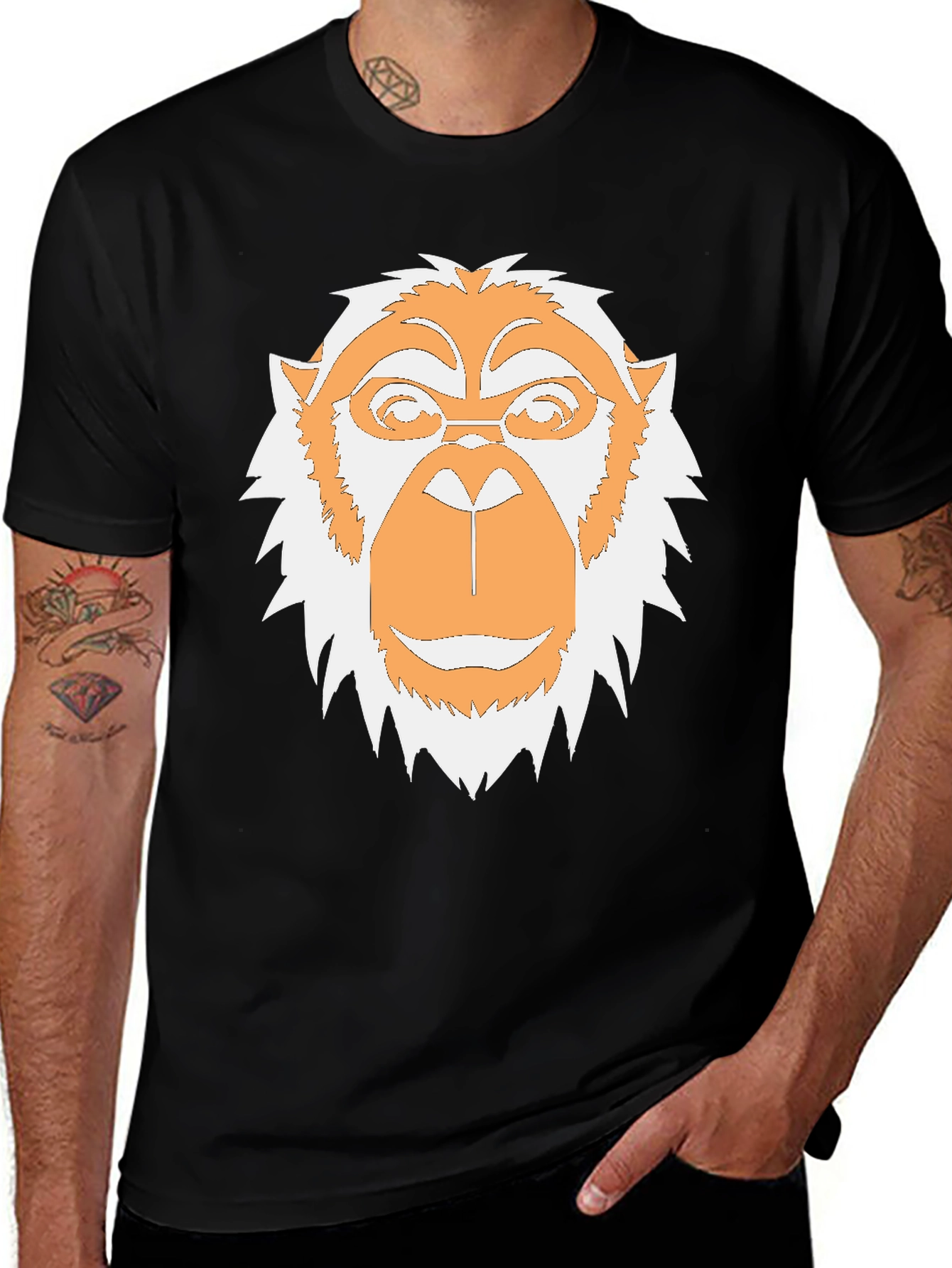 Variant 11 of Monkey Face Graphic Tee - Cool Casual Style