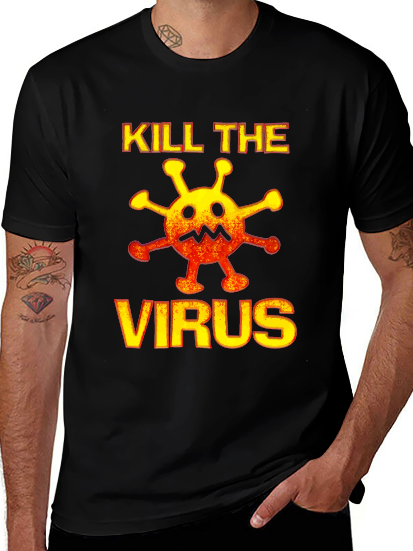 Variant 29 of Kill the Virus Graphic Tee - Black Cotton