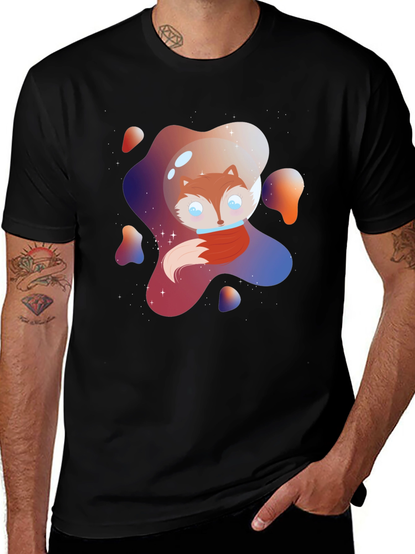 Variant 26 of Space Fox Graphic Tee - Unique Design
