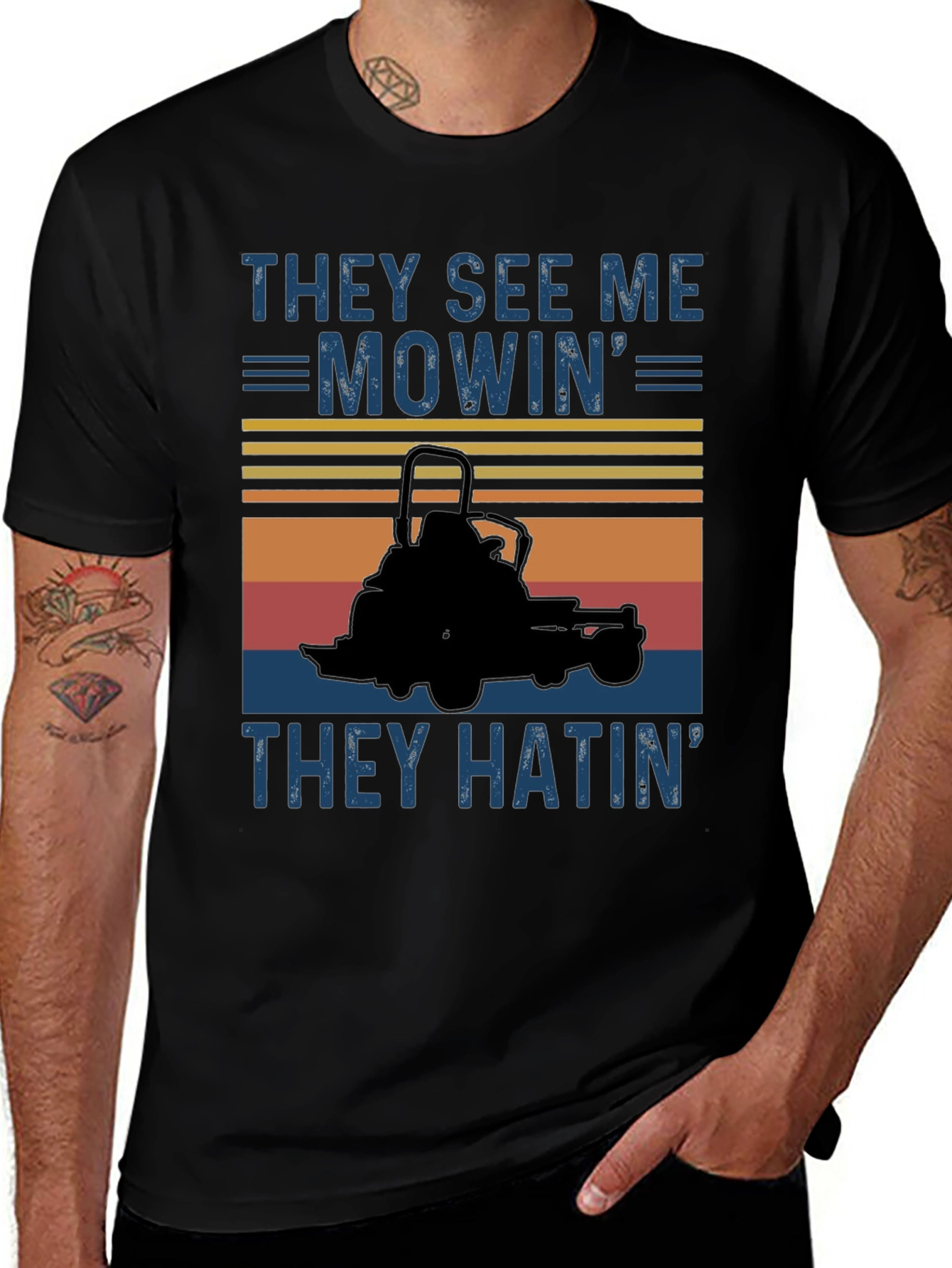 Variant 27 of They See Me Mowin' T-Shirt - Funny Lawn Mower Tee