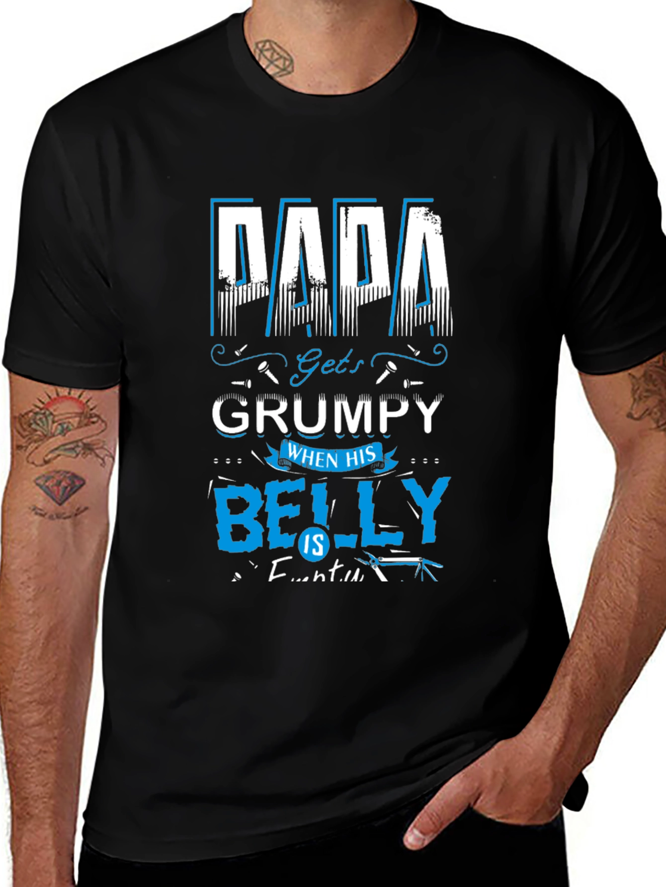 Variant 9 of Papa Grumpy Belly T-Shirt - Humorous Dad Tee