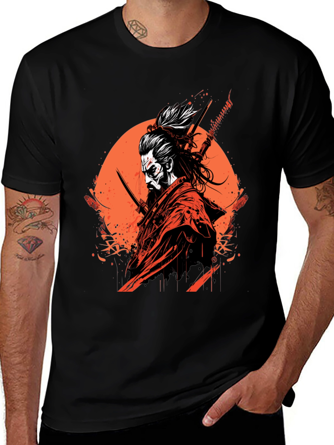 Samurai Graphic Black T-Shirt