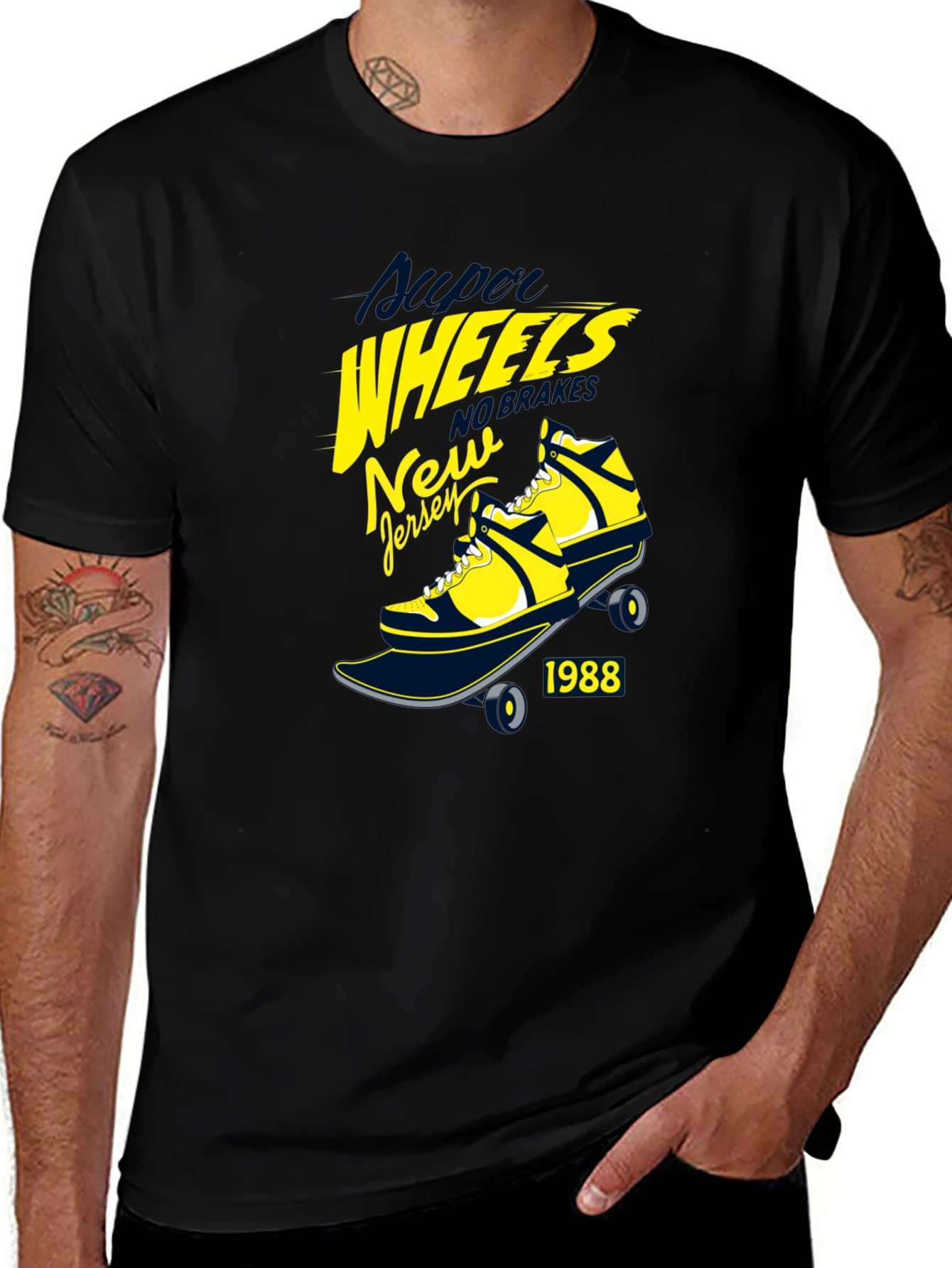 Variant 27 of Super Wheels New Jersey 1988 Black T-Shirt