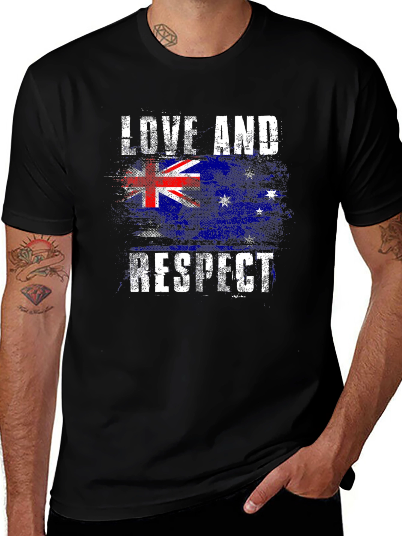 Variant 7 of Love and Respect Australian Flag Graphic Tee