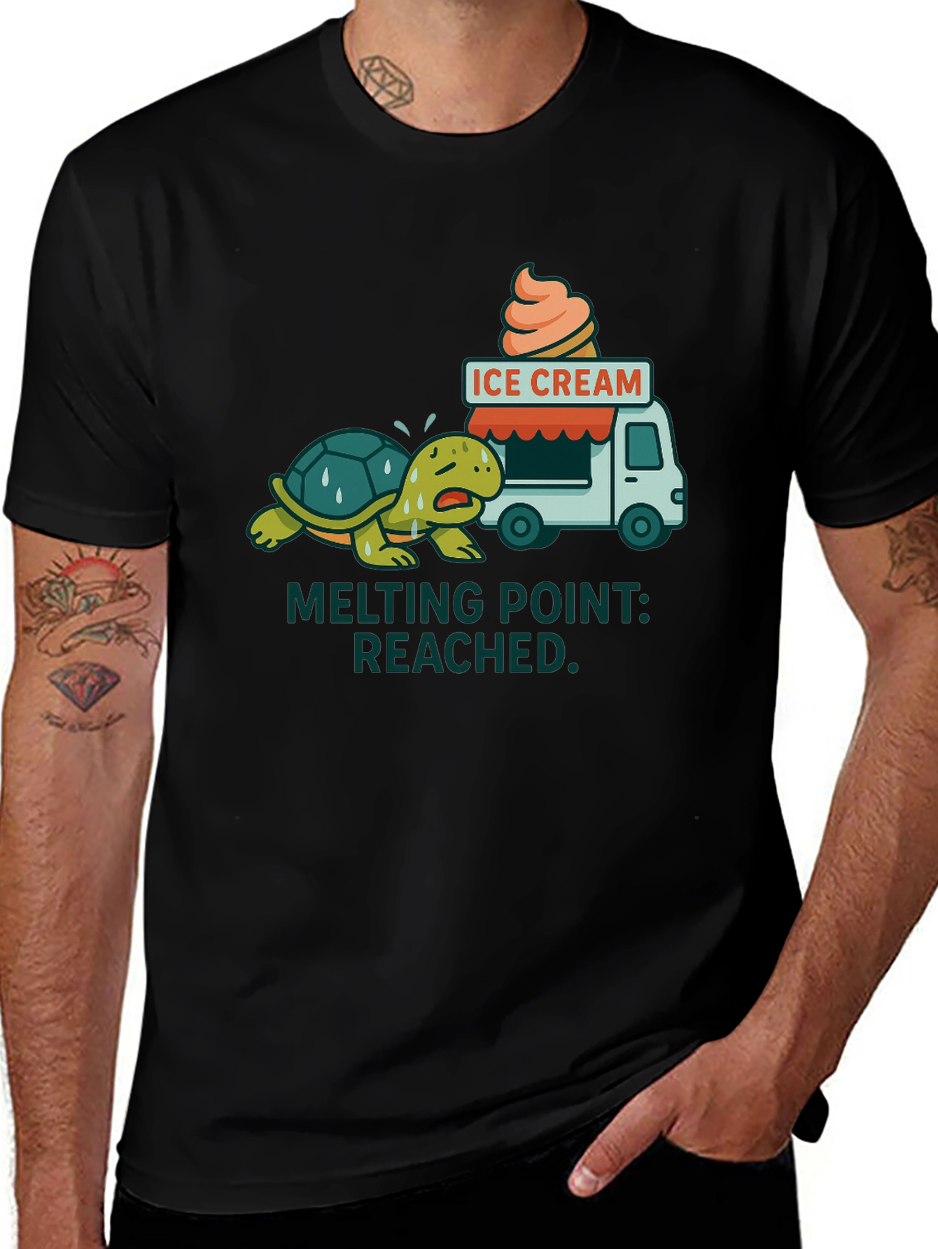 Variant 6 of Melting Point Reached Turtle Ice Cream T-Shirt