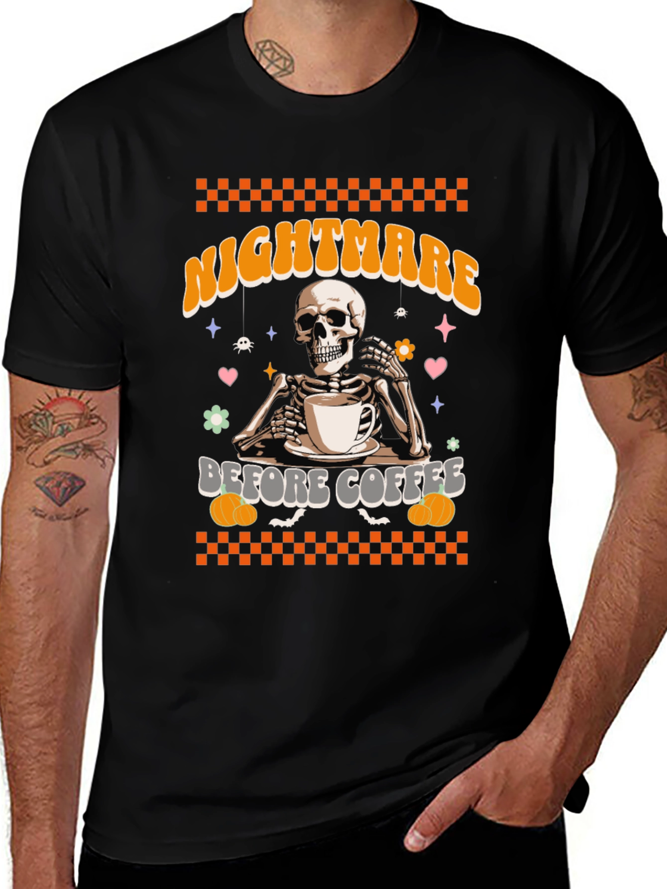 Variant 12 of Nightmare Before Coffee Skeleton Graphic Tee