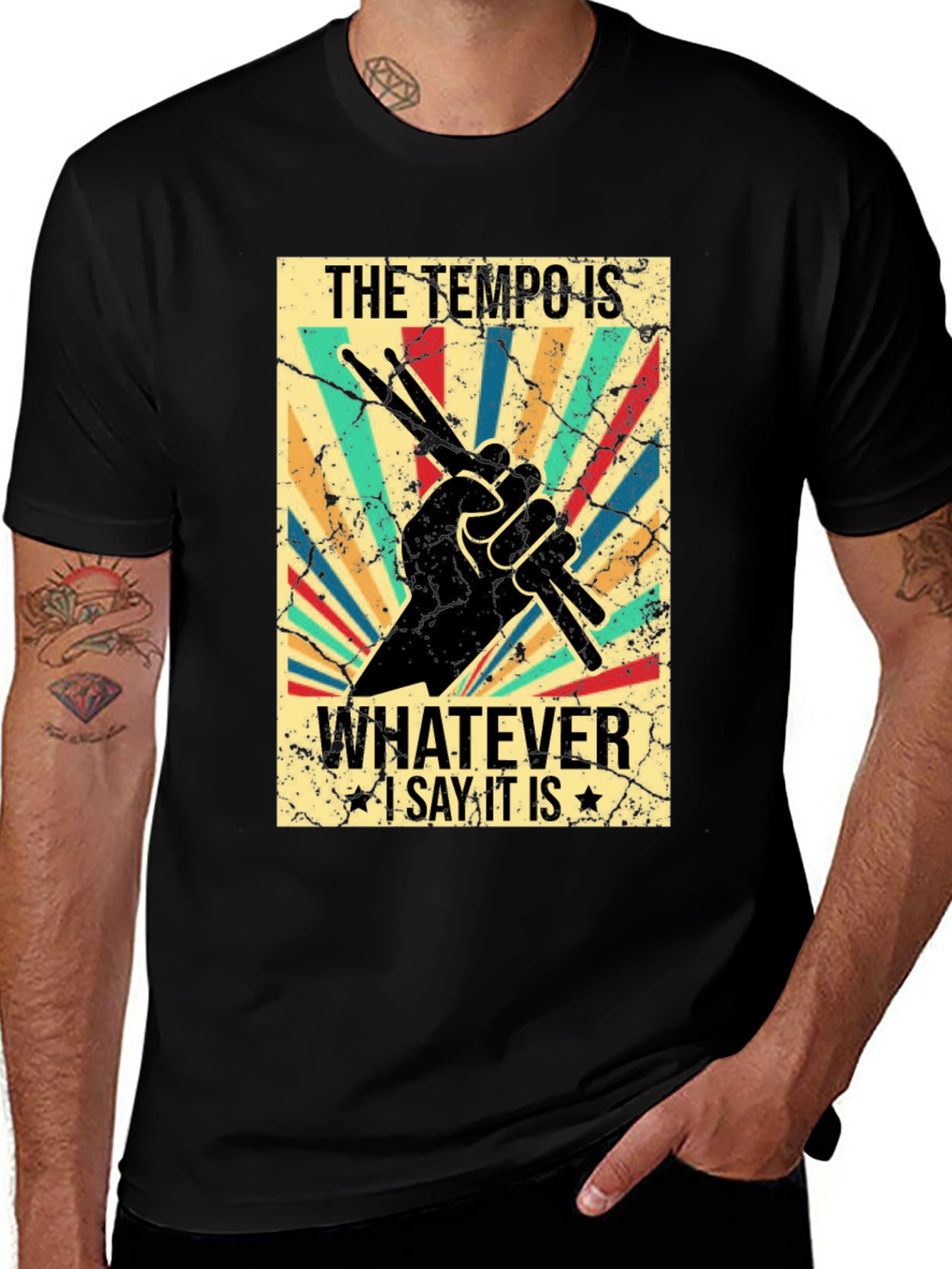Variant 2 of Tempo T-Shirt - Drummer Humor Tee