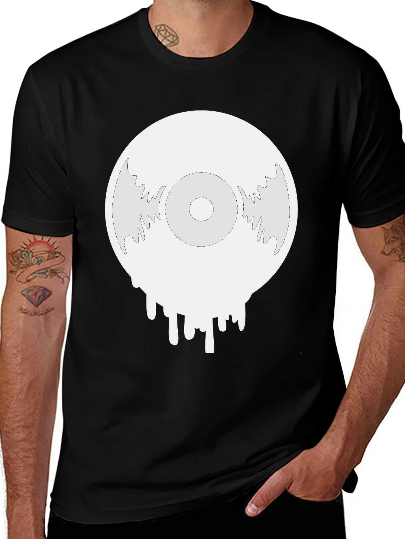 Variant 17 of Melting Vinyl Record Graphic T-Shirt