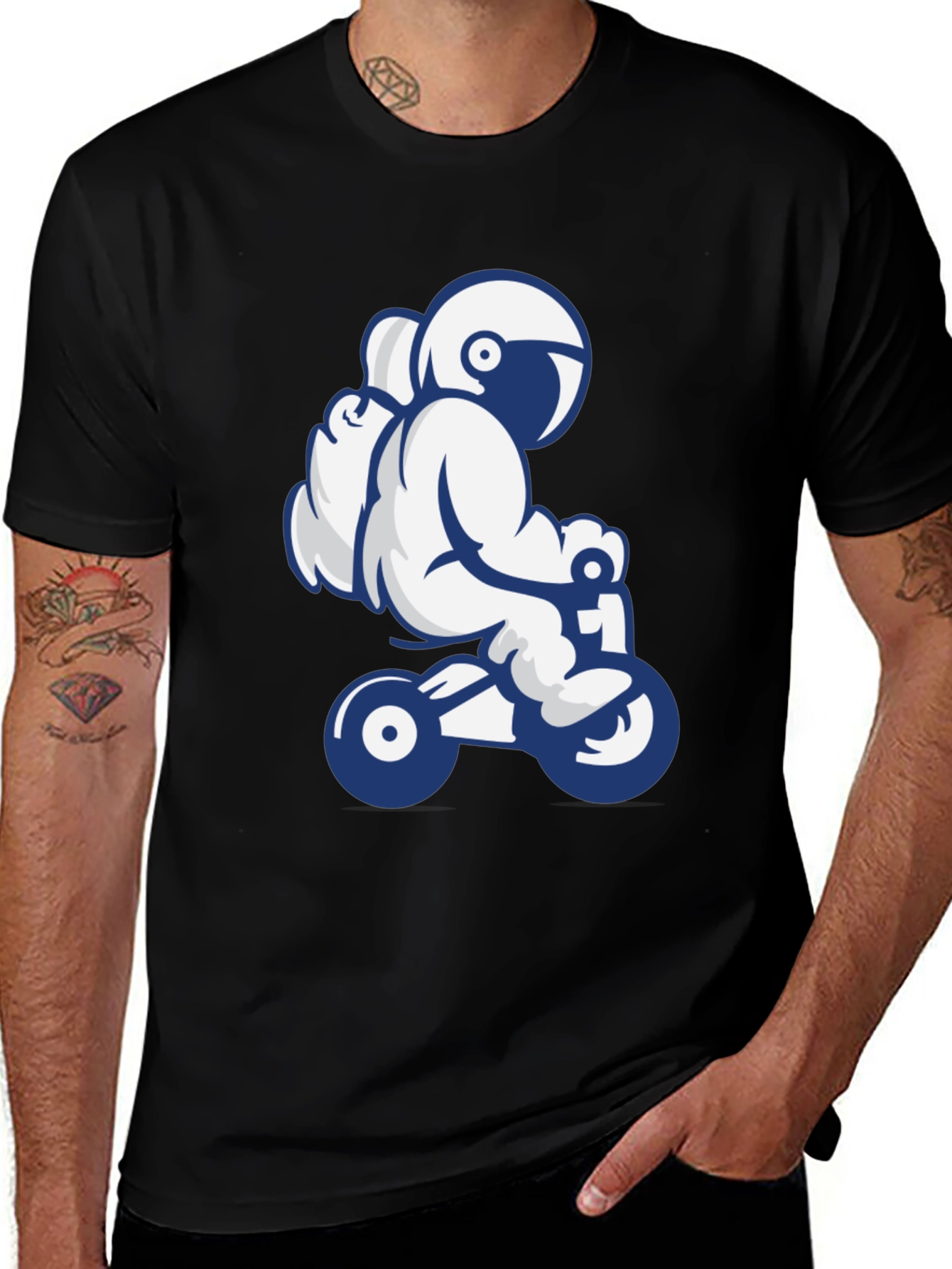 Variant 18 of Astronaut Motorcycle T-Shirt - Cool Space Rider Tee