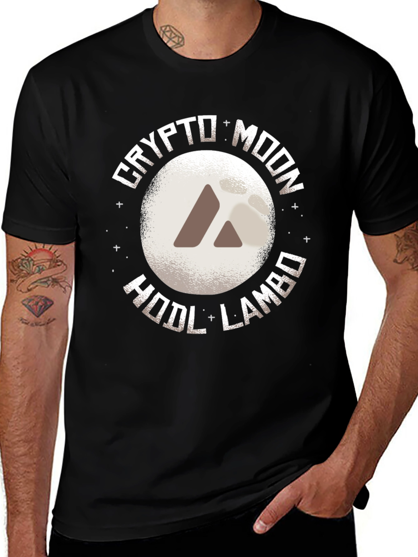 Variant 8 of Crypto Moon HODL Lambo T-Shirt - Black