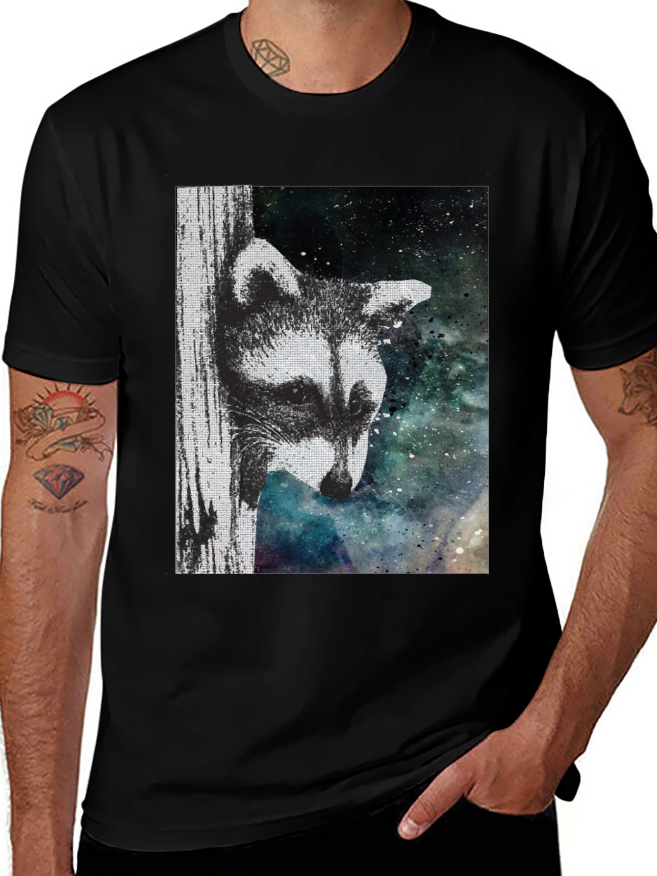 Variant 5 of Raccoon Galaxy Graphic Tee