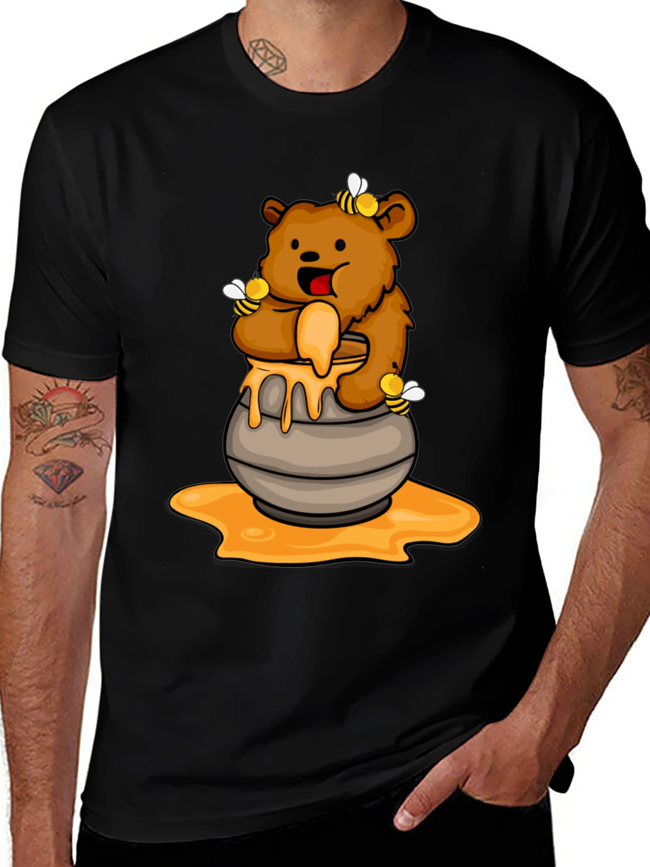 Variant 3 of Bear & Honey Pot Graphic T-Shirt