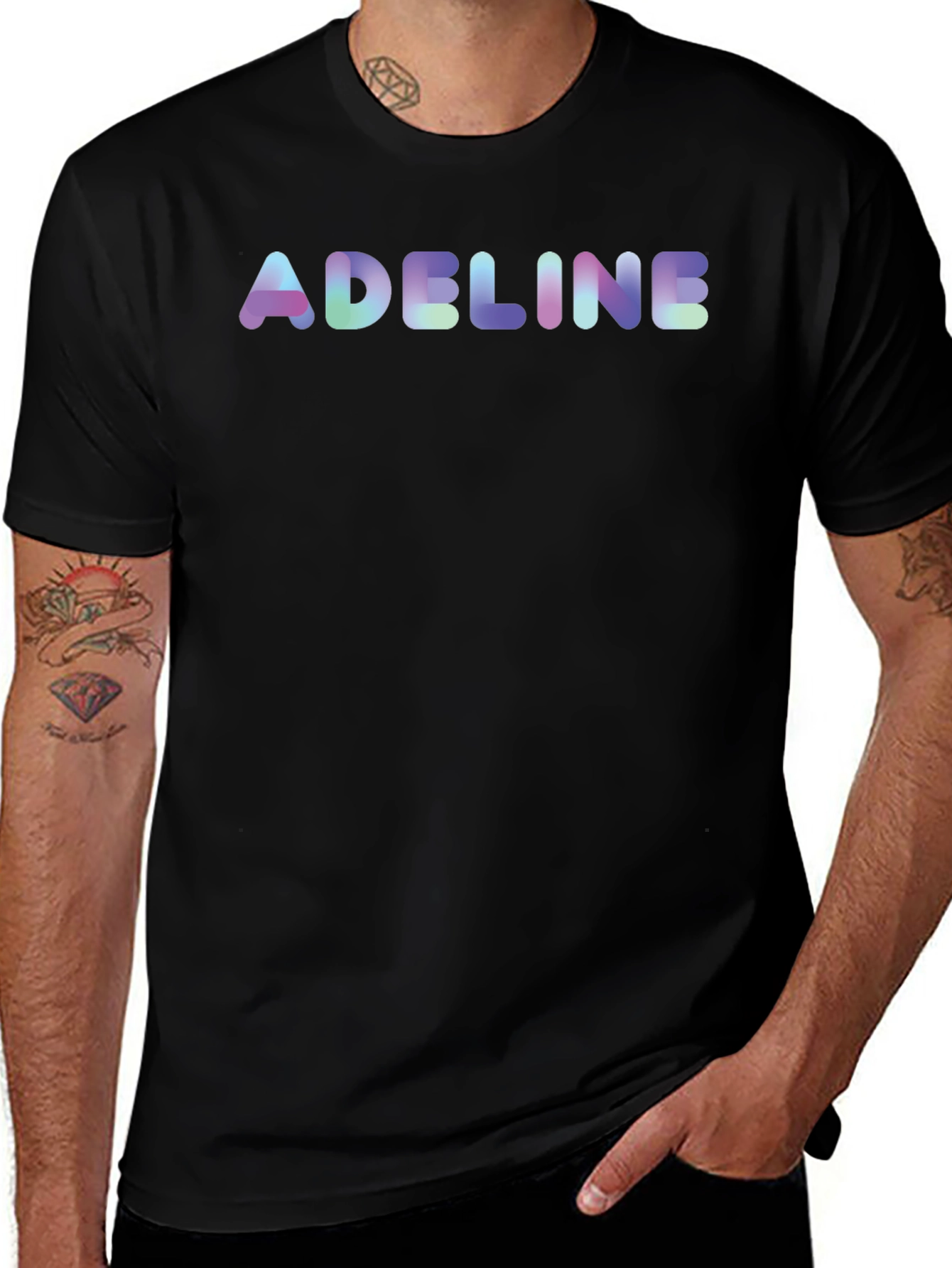 Adeline Name Rainbow T-Shirt - Stylish Personalized Tee