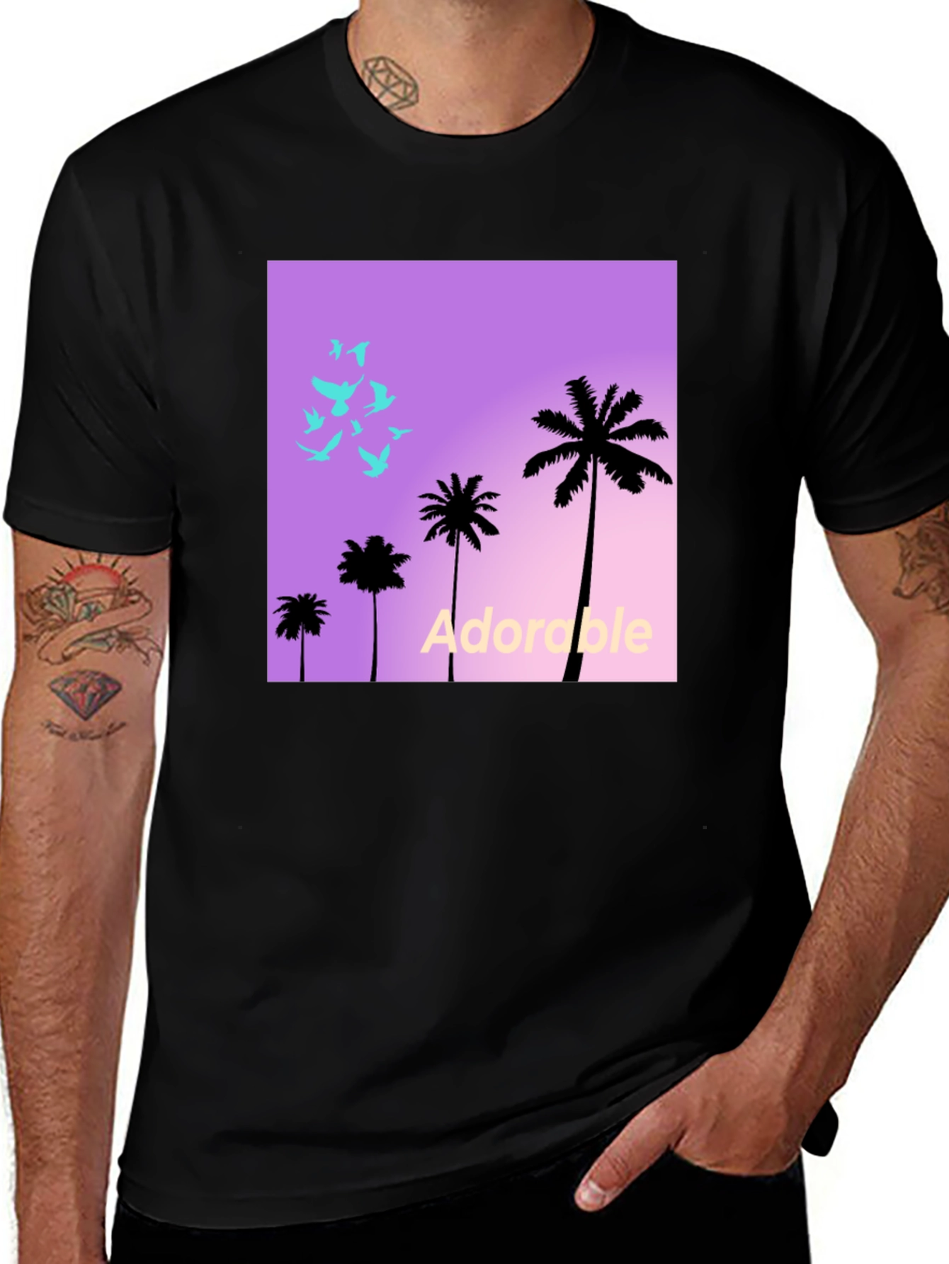 Variant 29 of Trendy Palm Tree Graphic T-Shirt