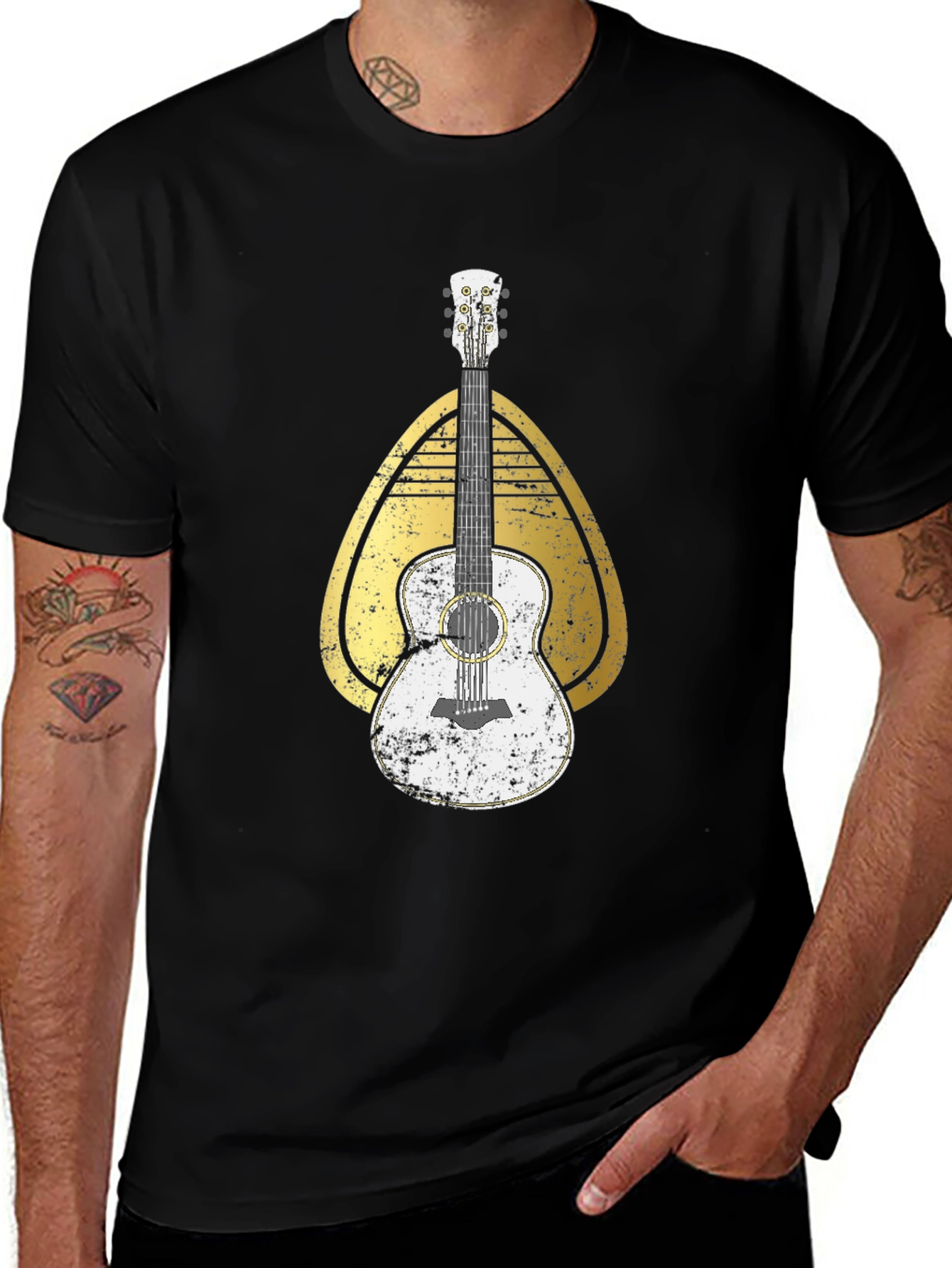 Variant 15 of Guitar Graphic Tee - Retro Style Music Shirt