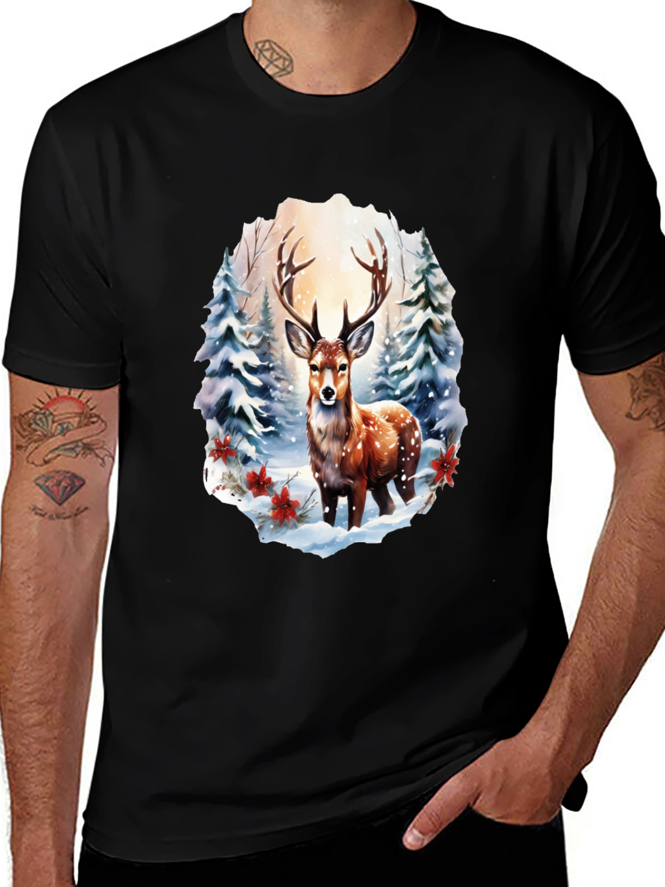 Variant 24 of Winter Deer Graphic Tee