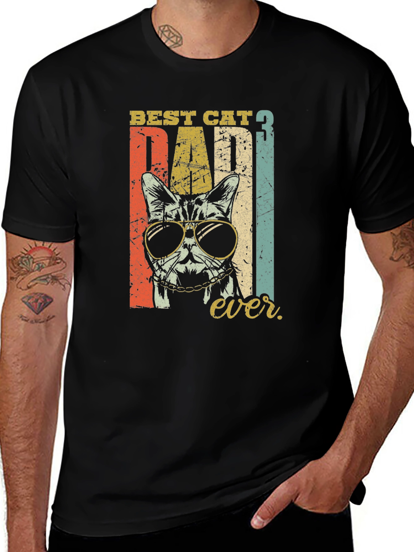 Variant 14 of Best Cat Dad Ever Graphic T-Shirt