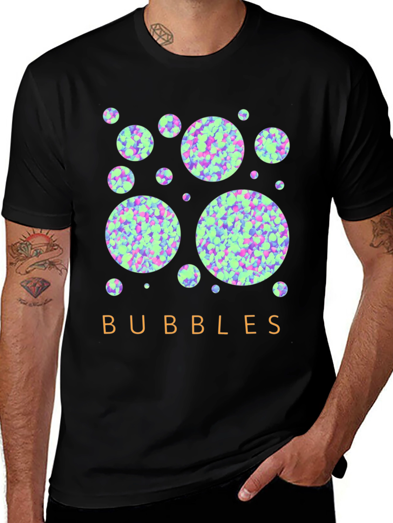 Variant 3 of Bubbles Graphic T-Shirt - Trendy Casual Tee