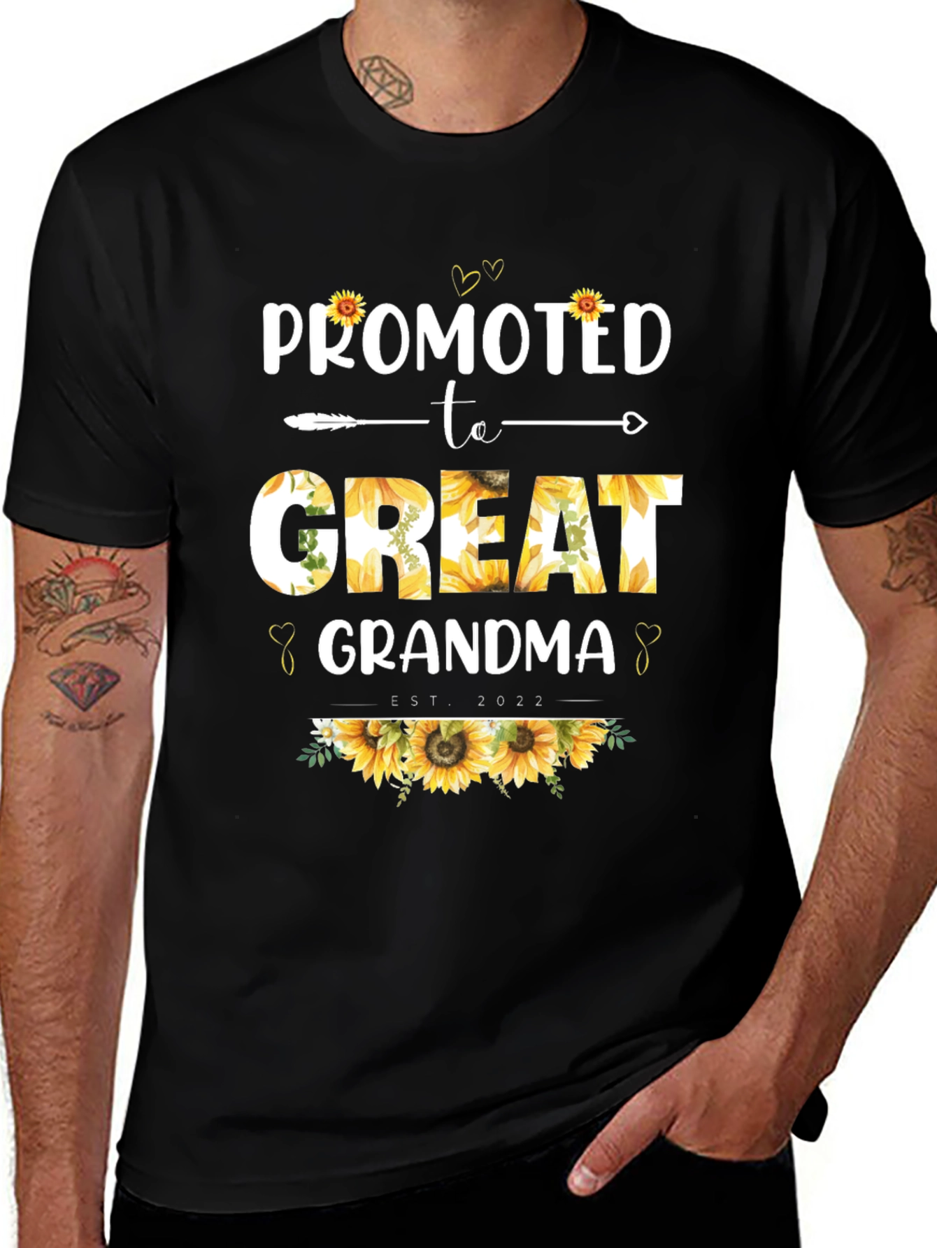Promoted to Great Grandma Sunflower Tee