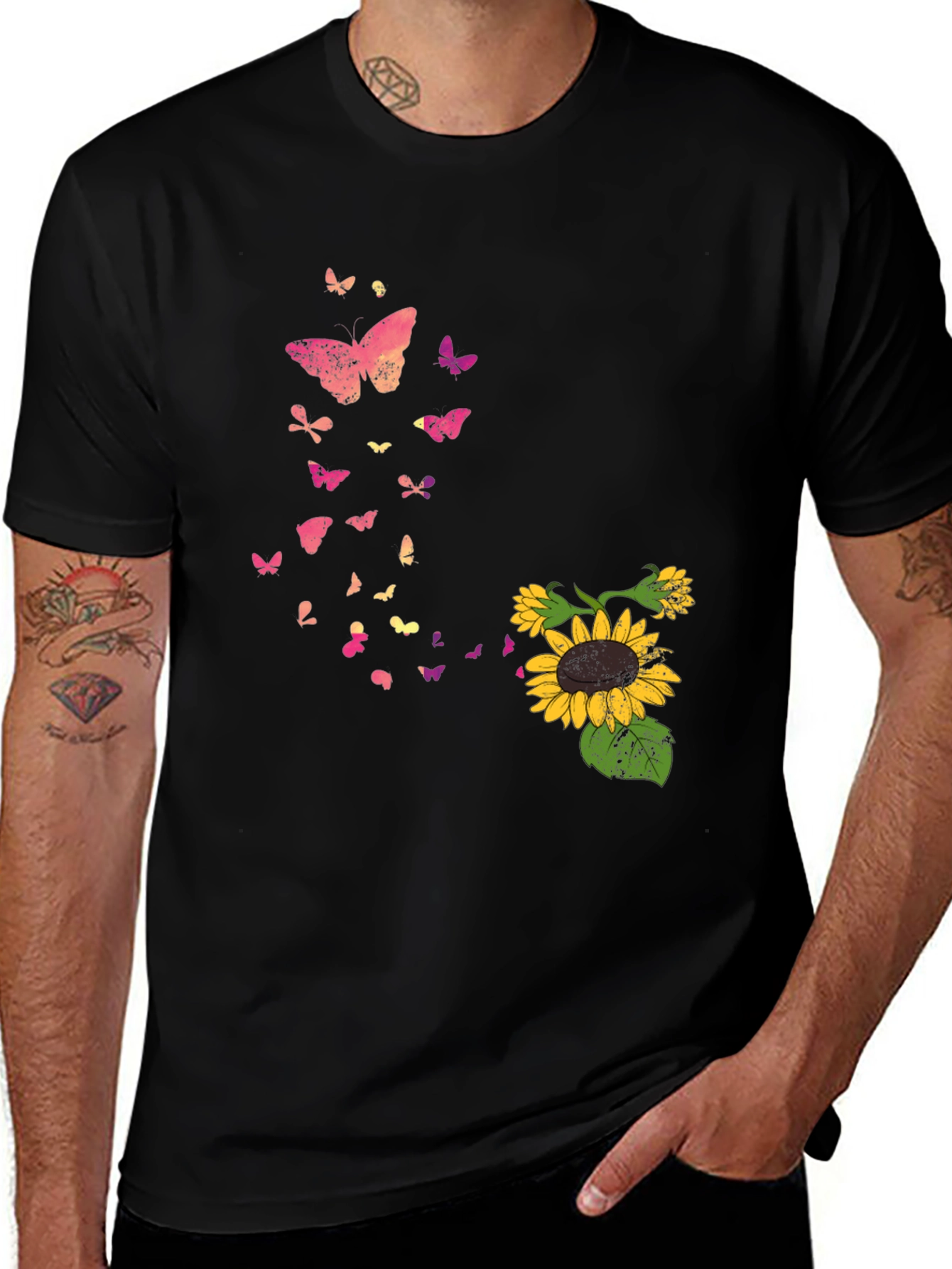Variant 11 of Butterfly & Sunflower Graphic Tee