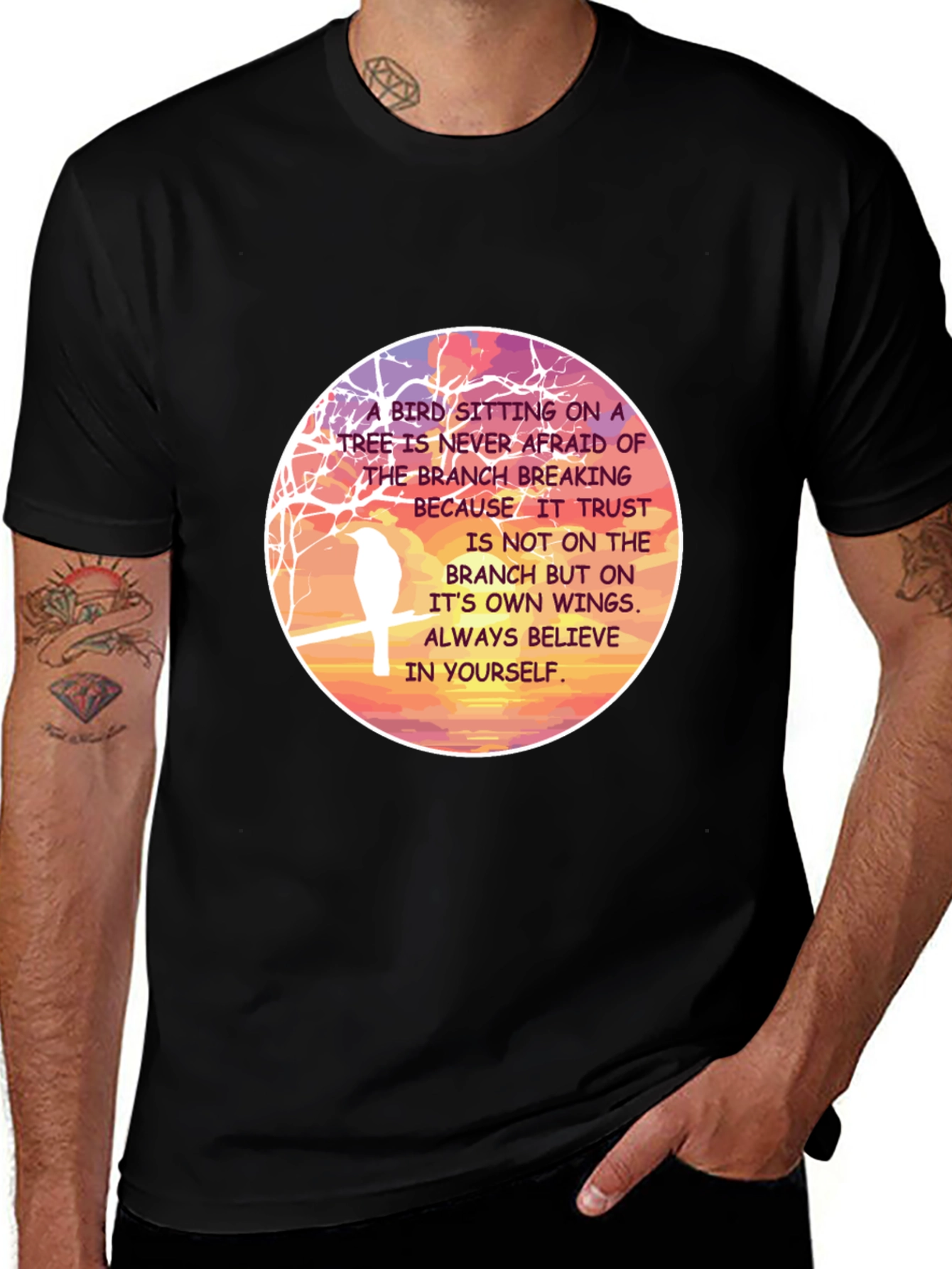 Variant 13 of Inspirational Bird T-Shirt: Believe in Yourself