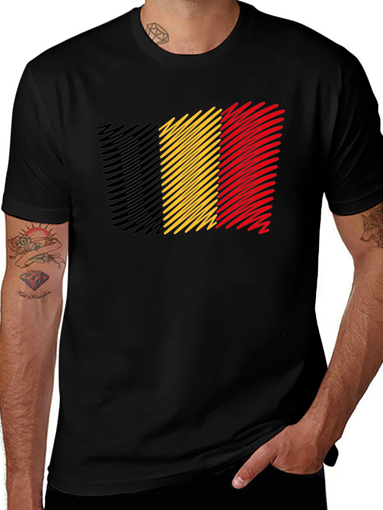 Belgium Flag T-Shirt - Men's Black Tee