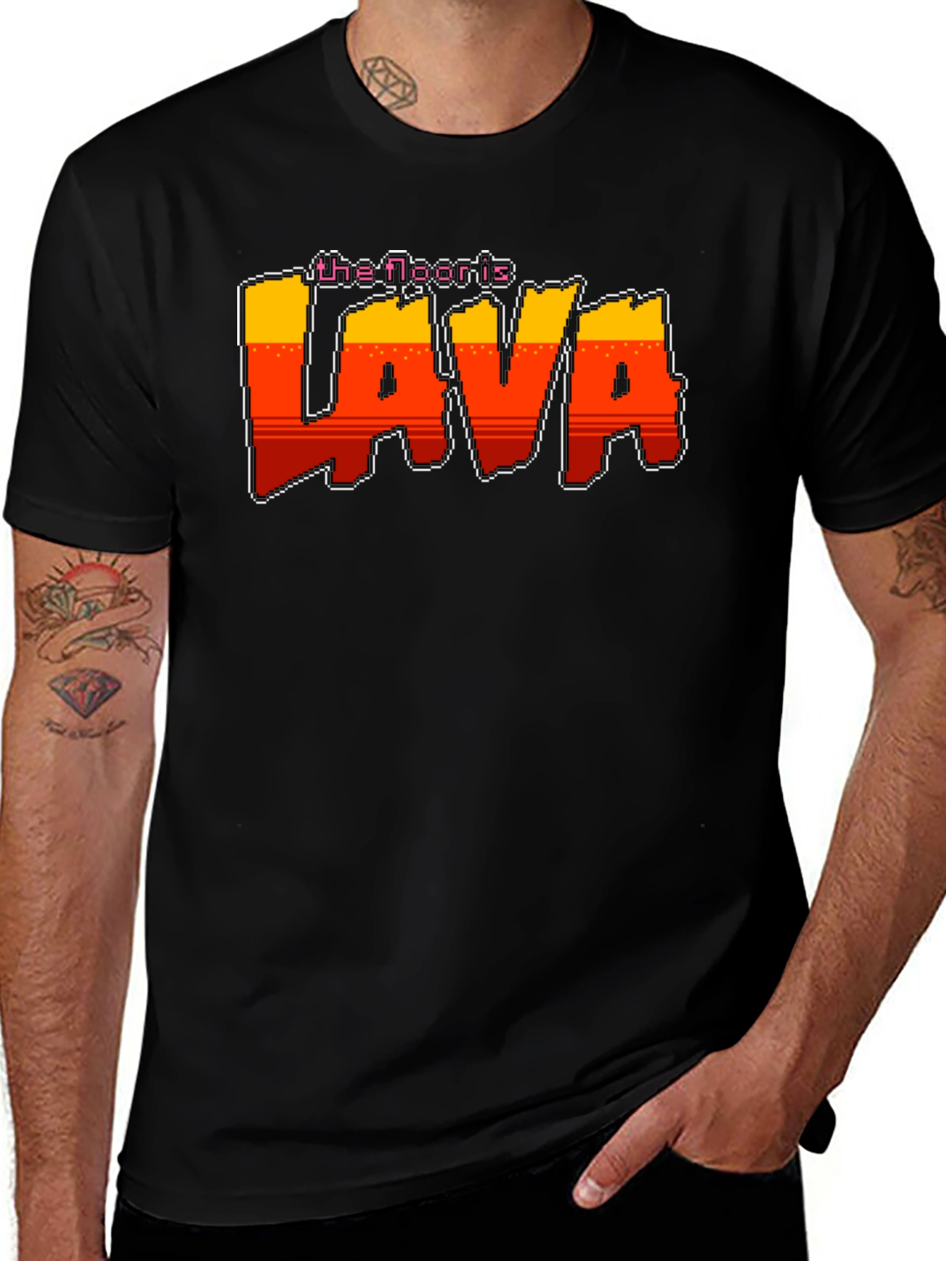 Variant 4 of The Floor is Lava Retro Graphic T-Shirt