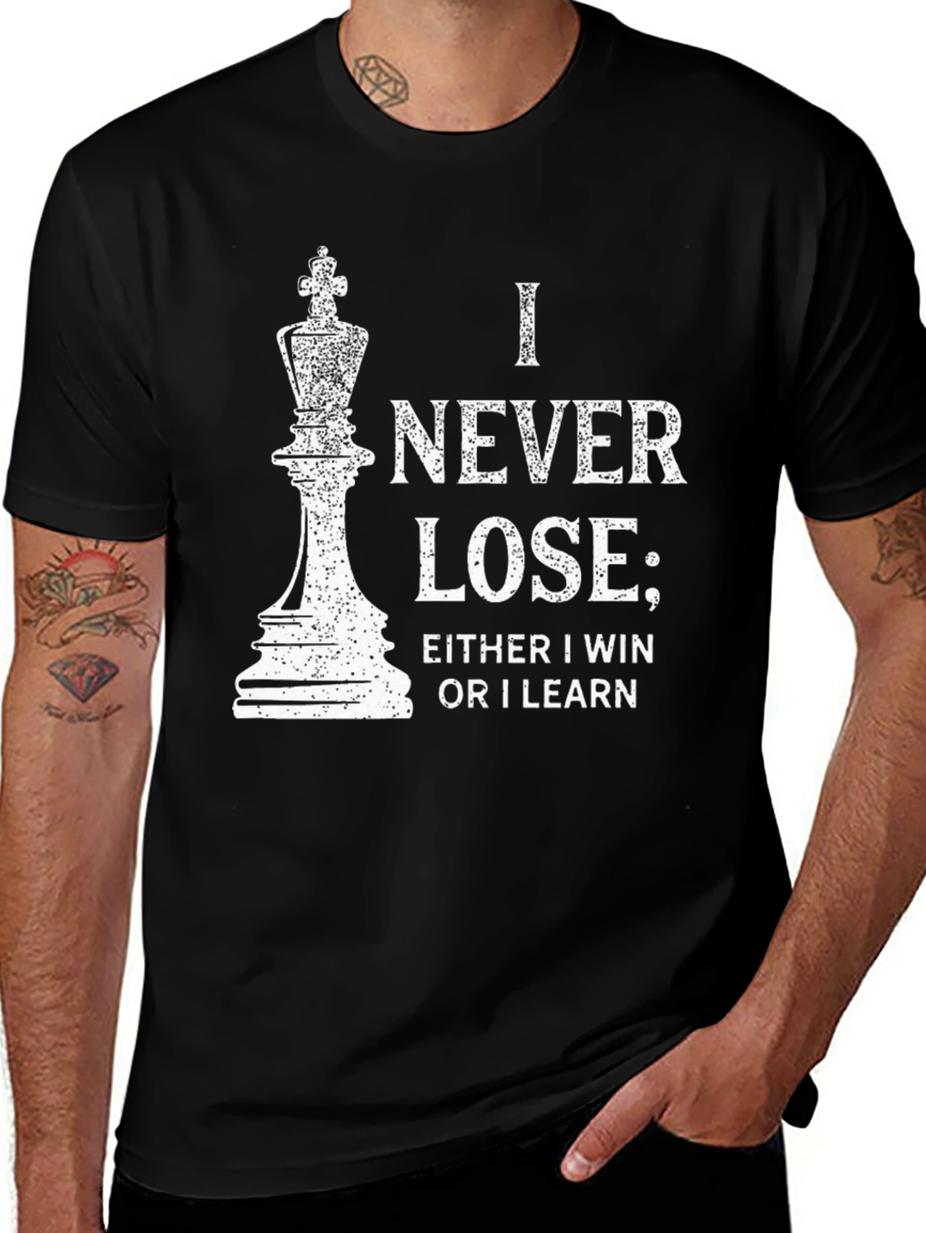 Chess King I Never Lose T-Shirt - Black