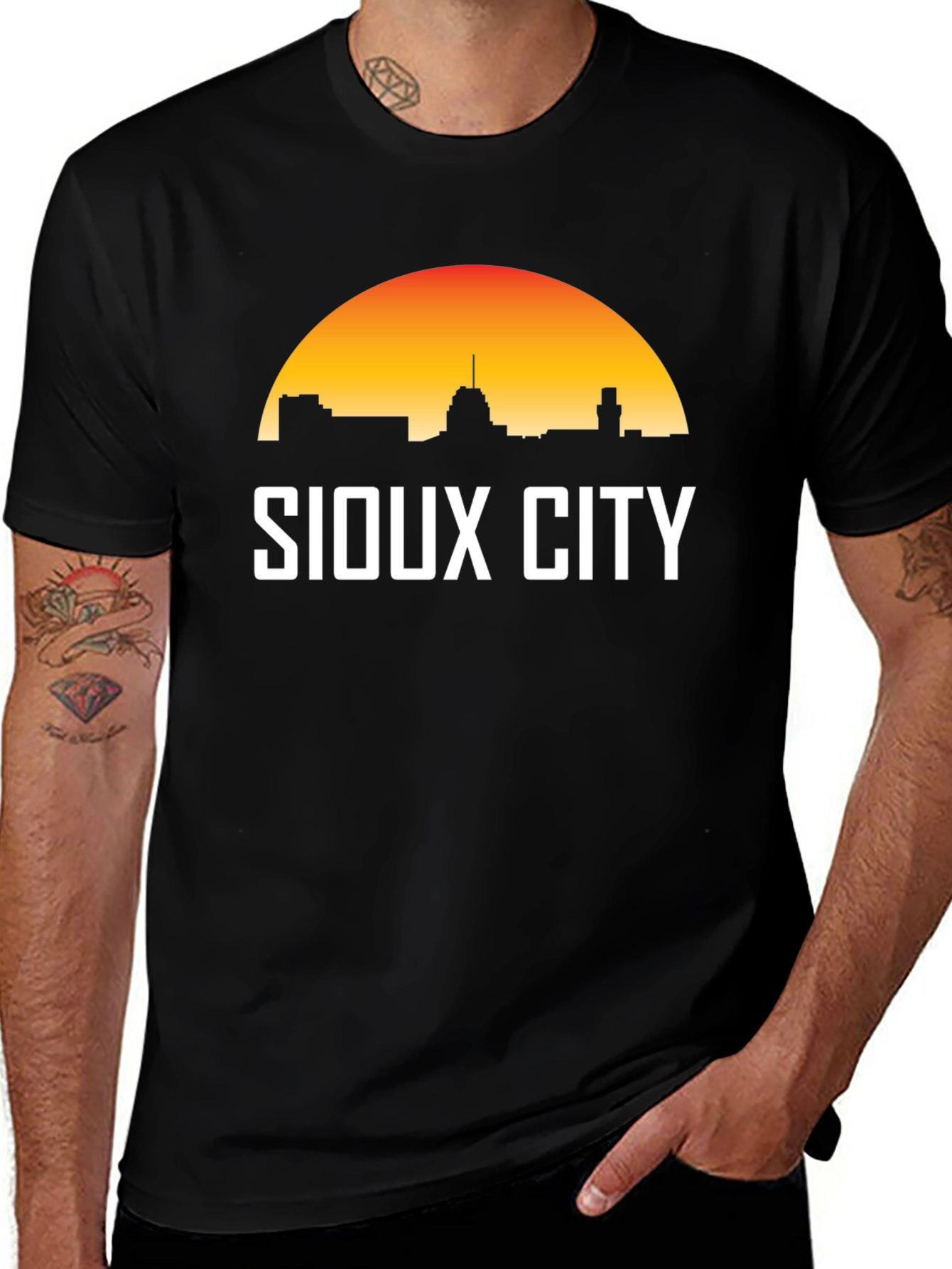 Sioux City Skyline T-Shirt Sunset Graphic Tee